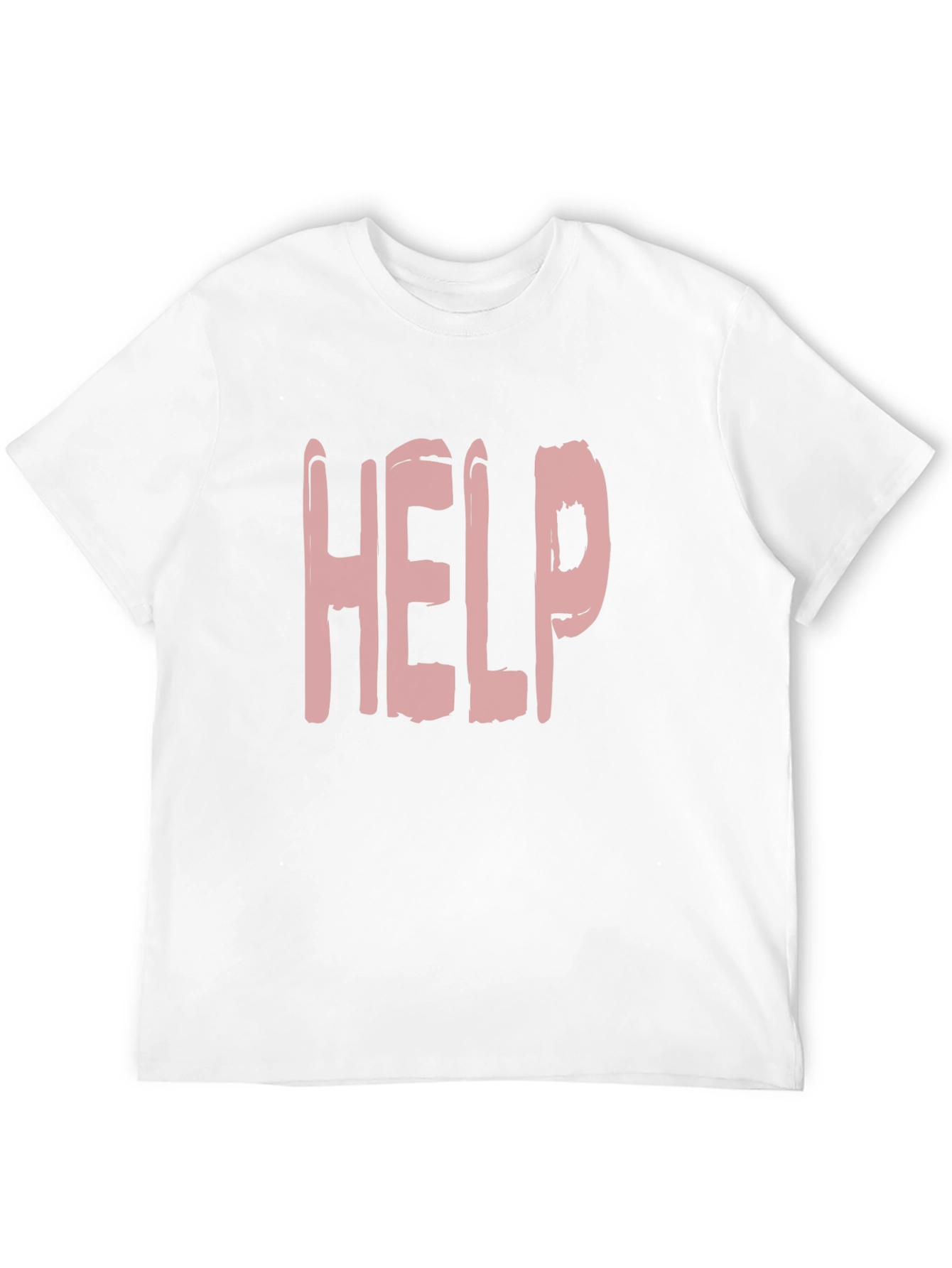 Distressed HELP Print Black T-Shirt
