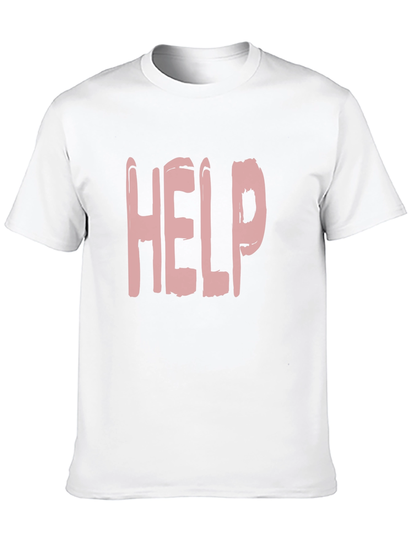 Distressed HELP Print Black T-Shirt