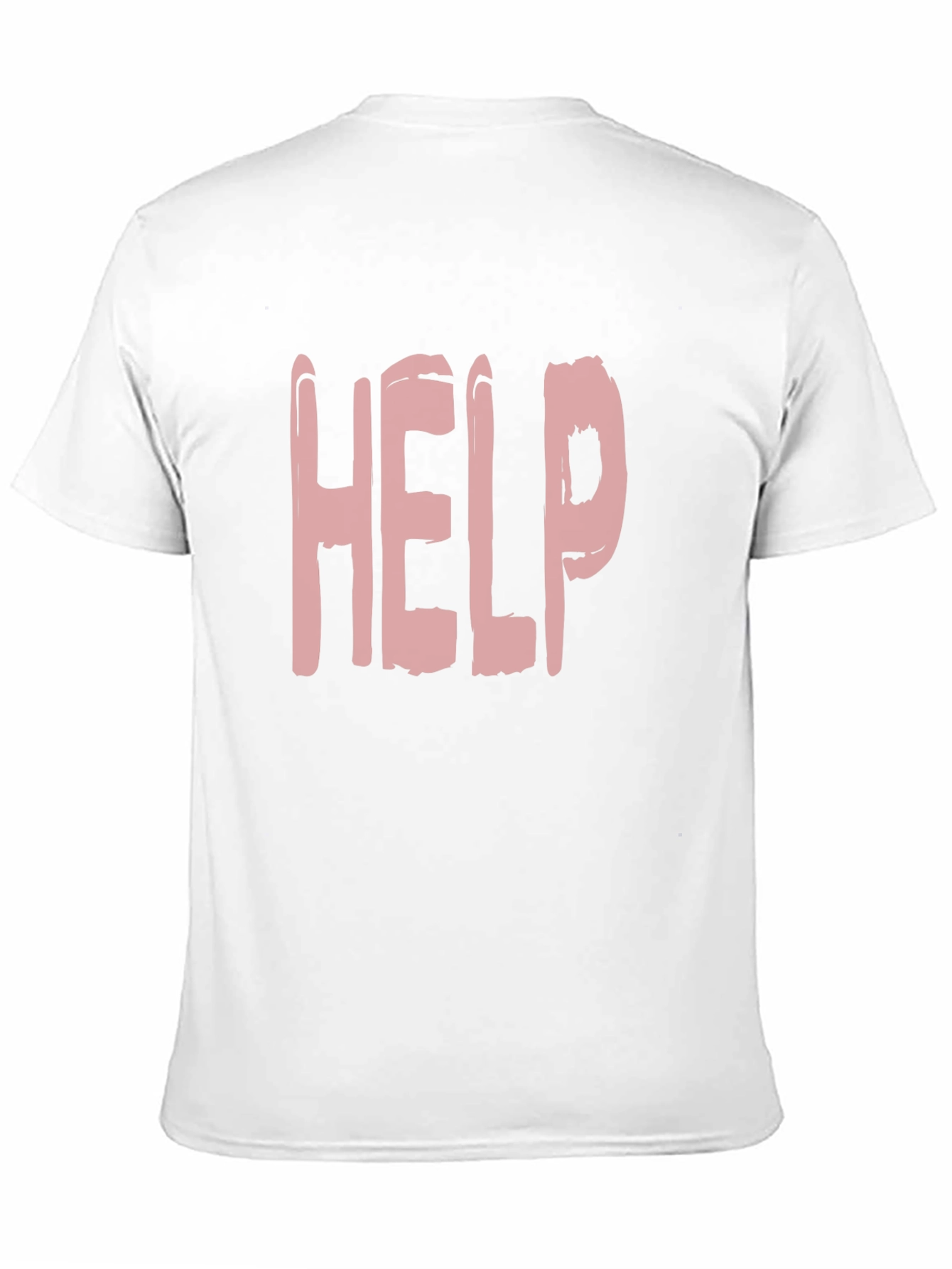 Distressed HELP Print Black T-Shirt