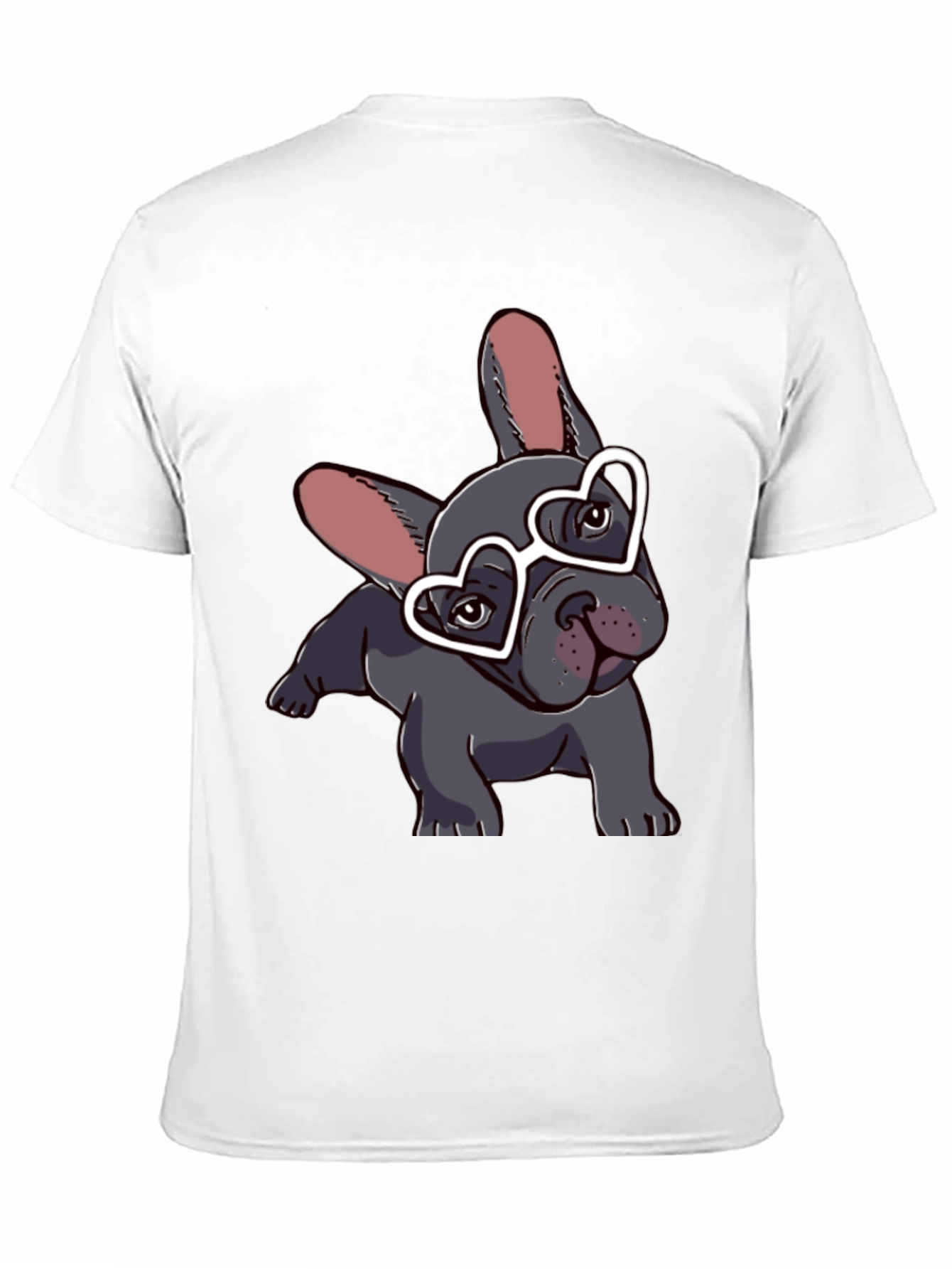 Dog with Heart Glasses Black T-Shirt