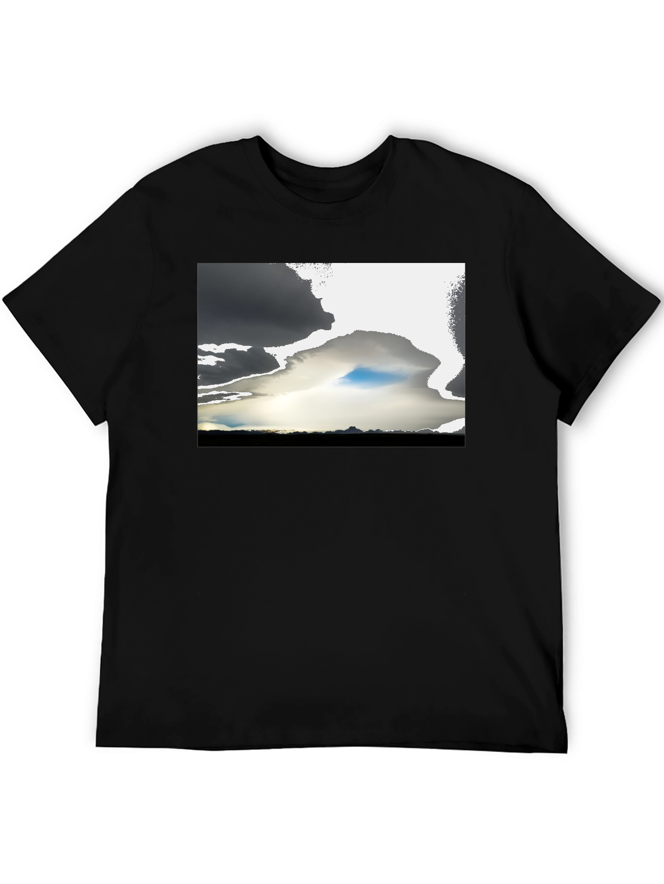 Dramatic Sky Graphic Tee - Black Cotton Blend