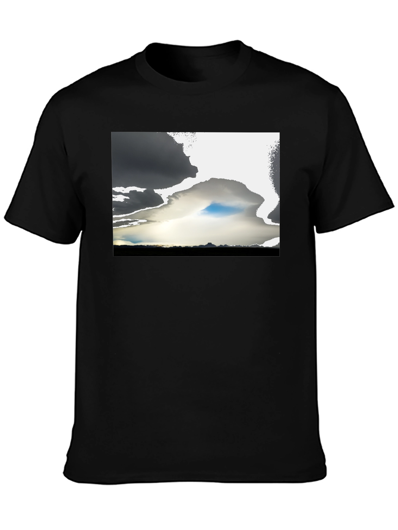 Dramatic Sky Graphic Tee - Black Cotton Blend