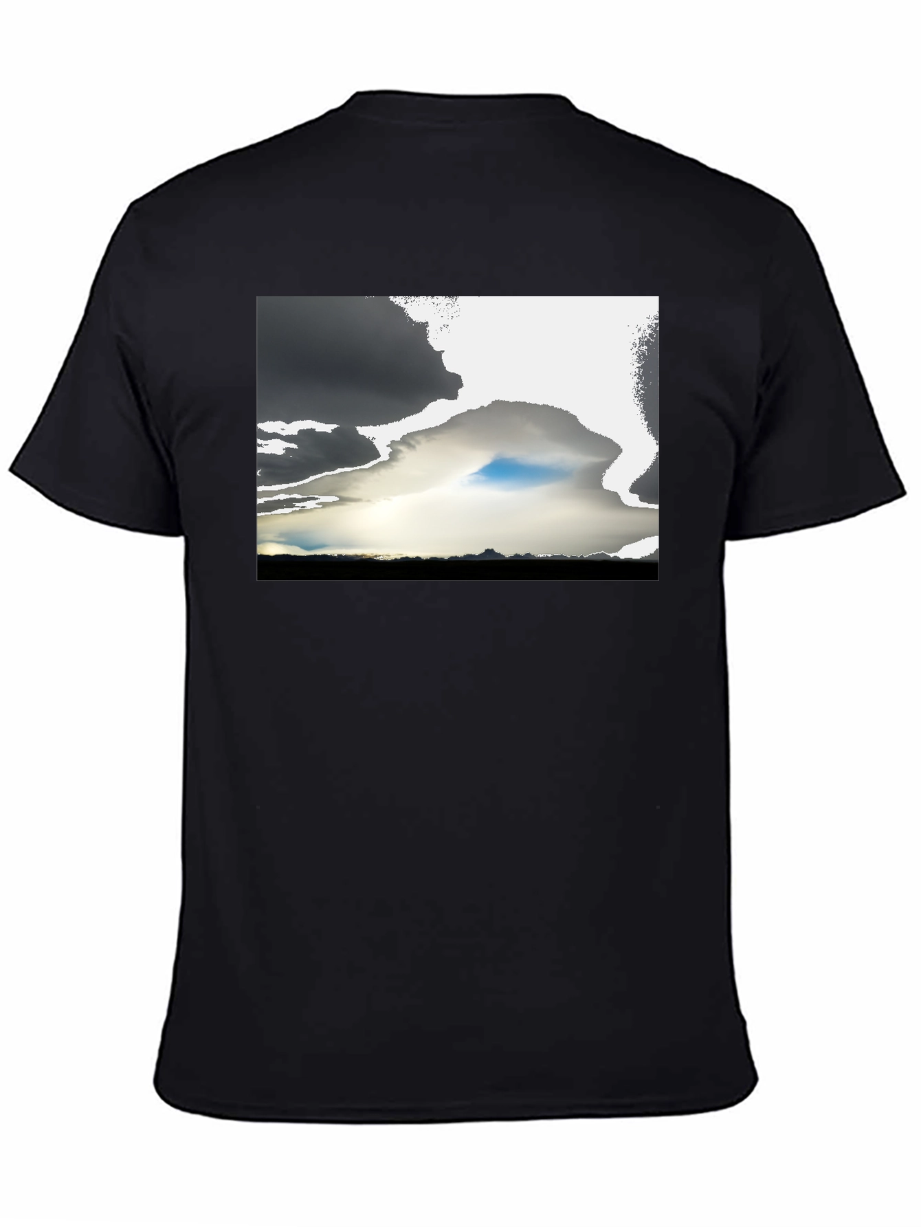 Dramatic Sky Graphic Tee - Black Cotton Blend
