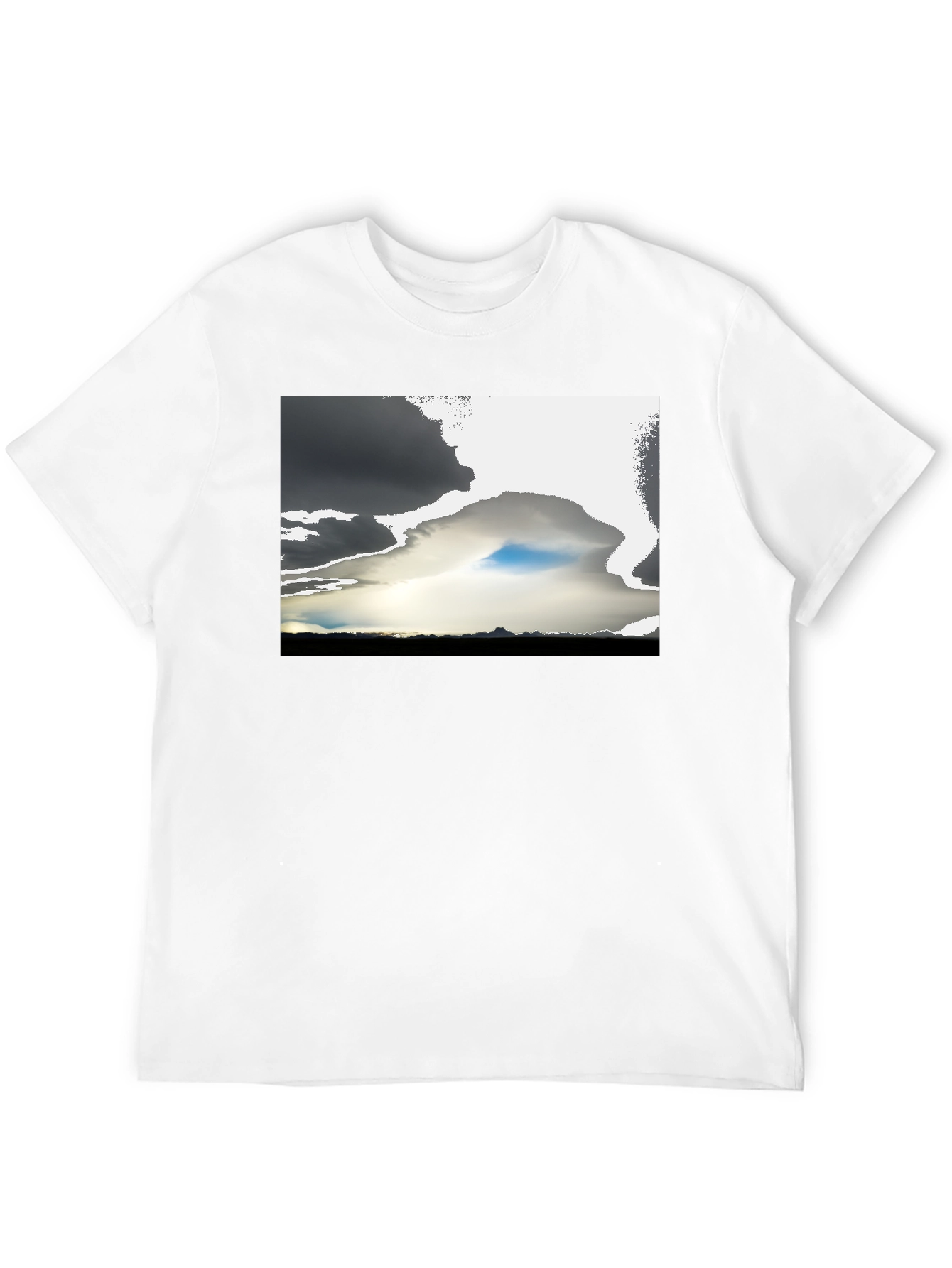 Dramatic Sky Graphic Tee - Black Cotton Blend