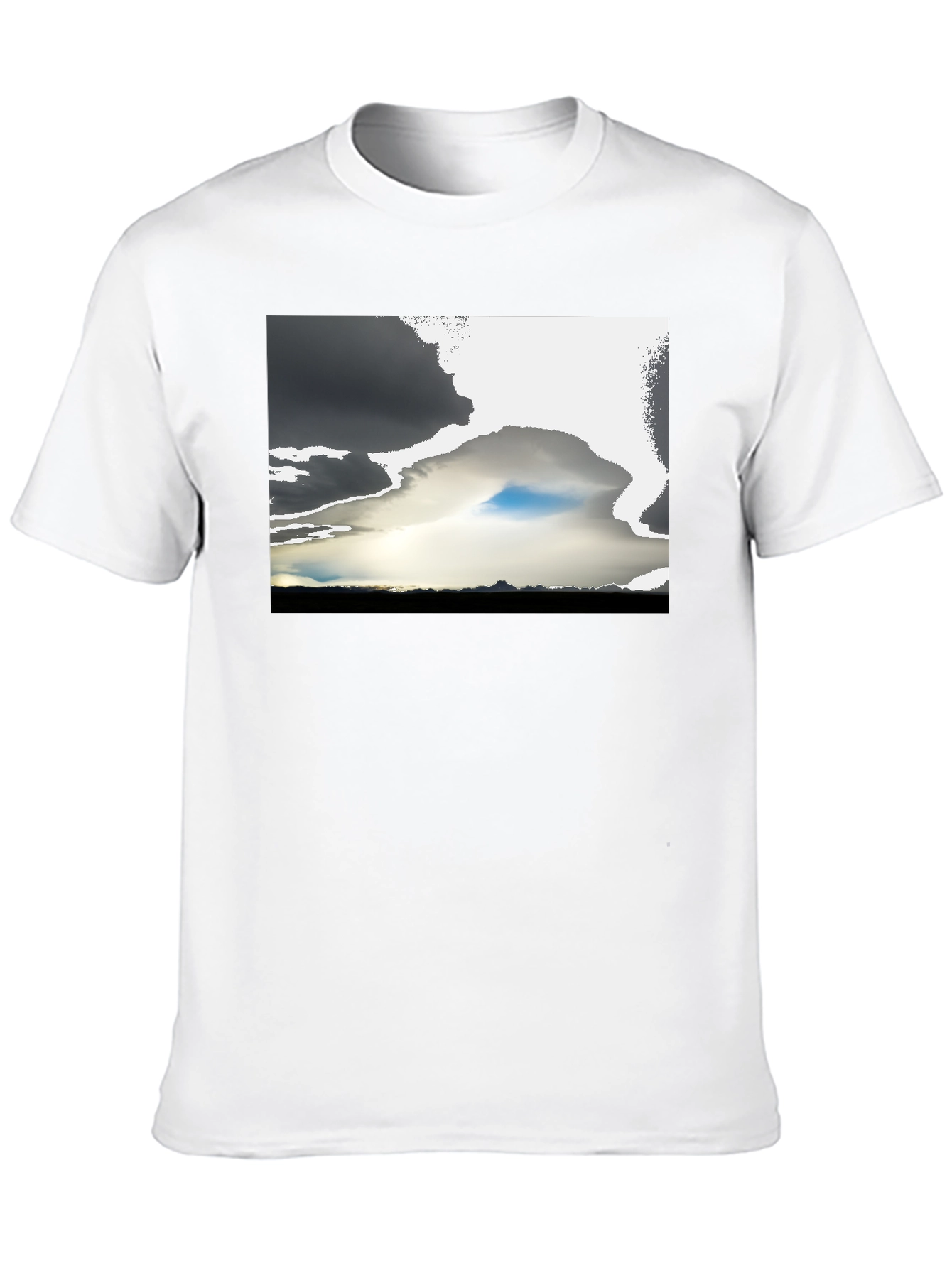 Dramatic Sky Graphic Tee - Black Cotton Blend