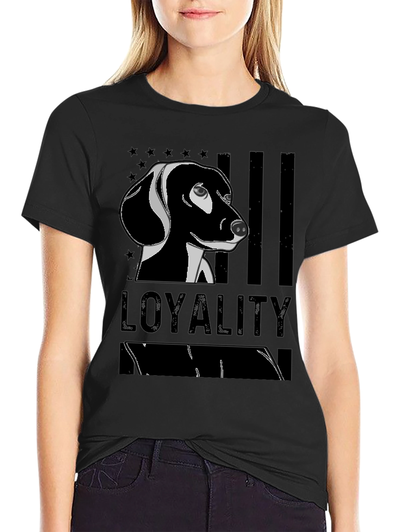 Loyalty Dachshund Graphic T-Shirt - Black