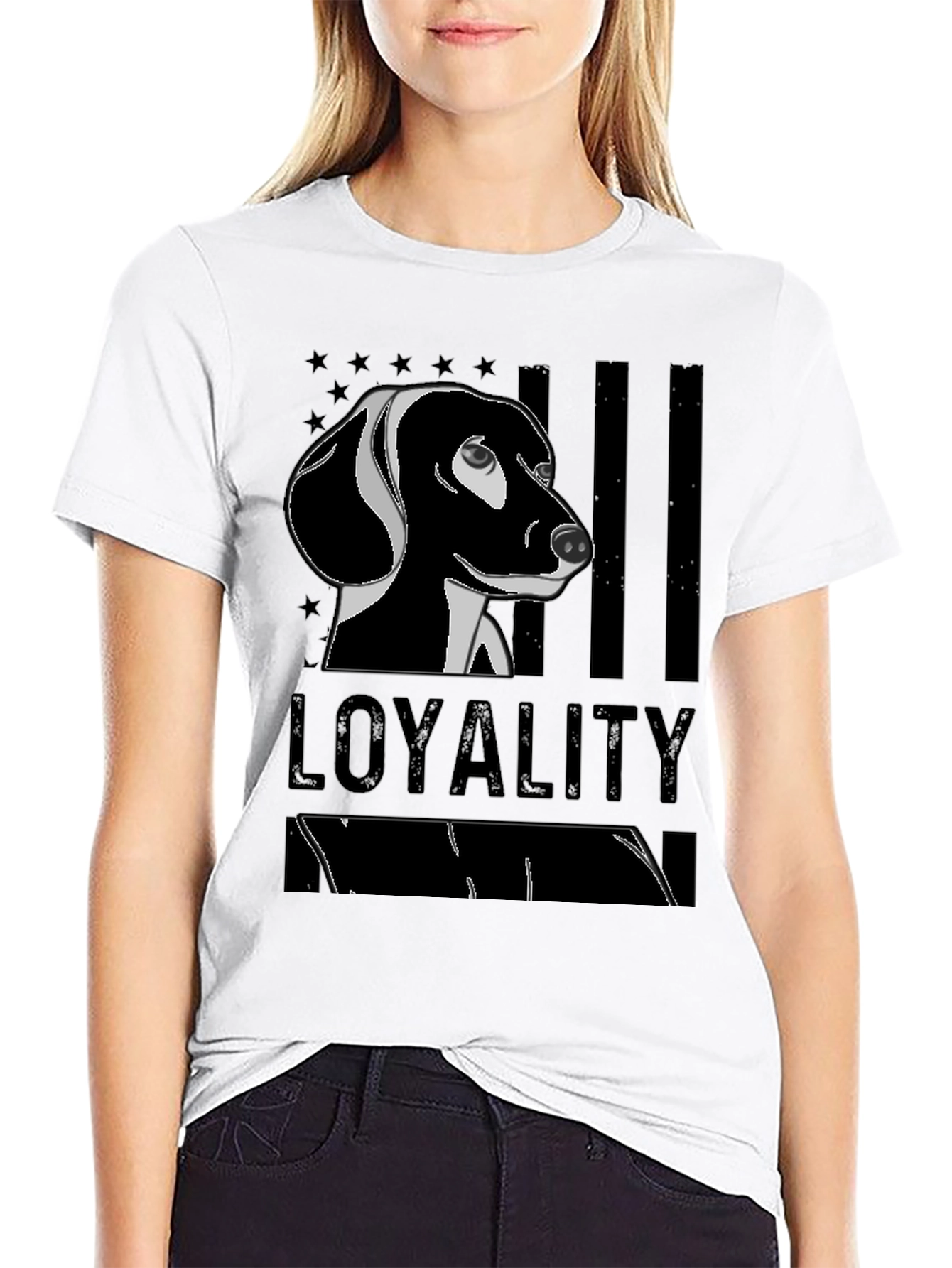 Loyalty Dachshund Graphic T-Shirt - Black
