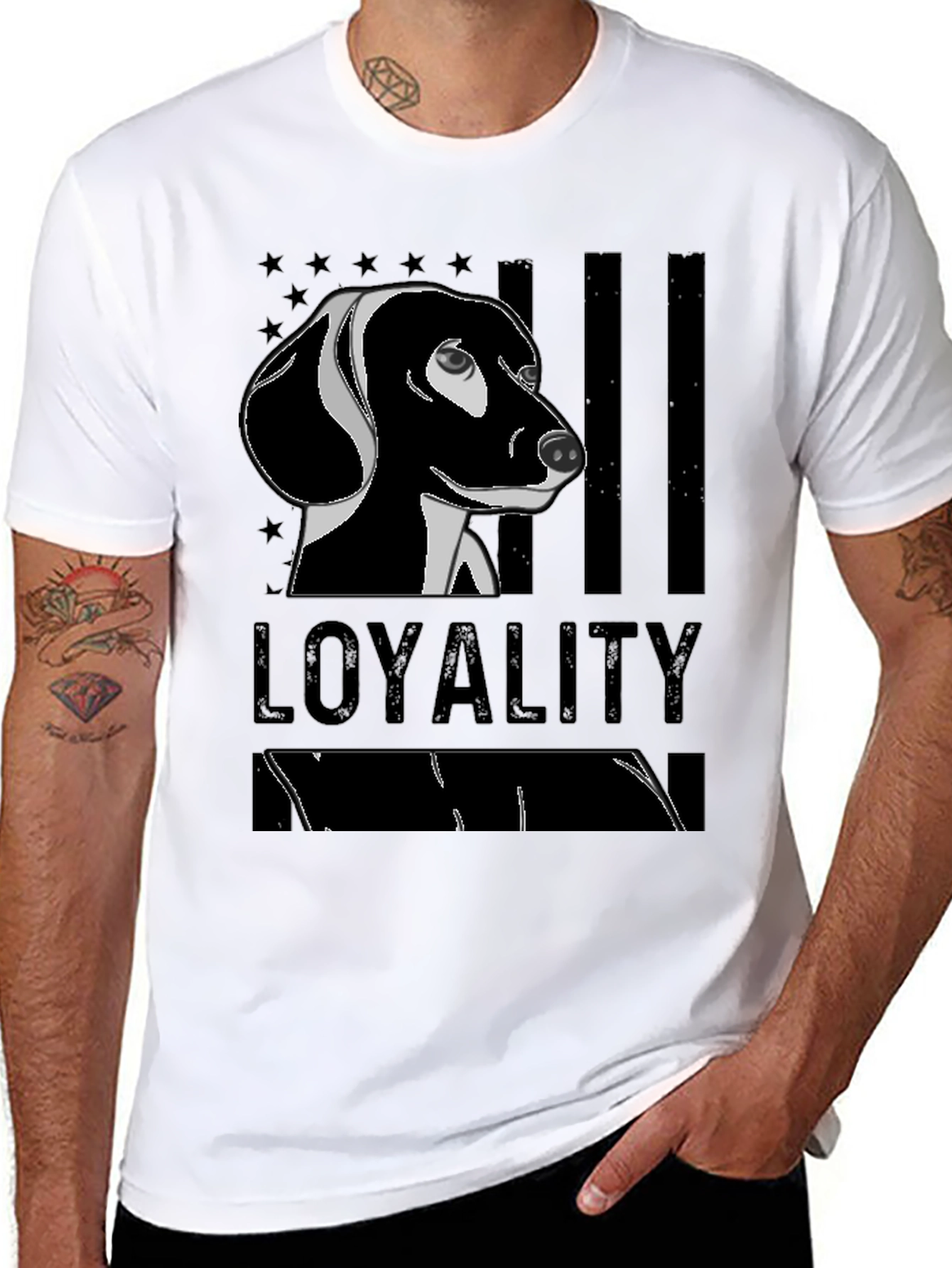 Loyalty Dachshund Graphic T-Shirt - Black