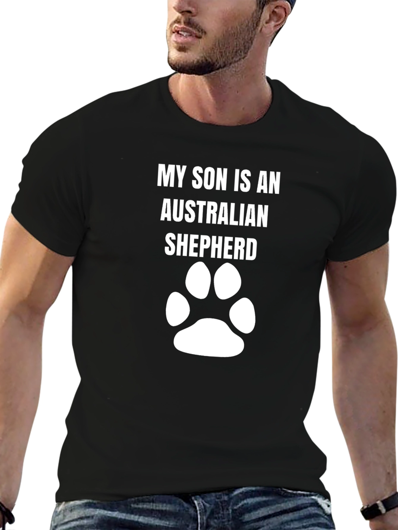 Australian Shepherd Son T-Shirt Dog Paw Tee