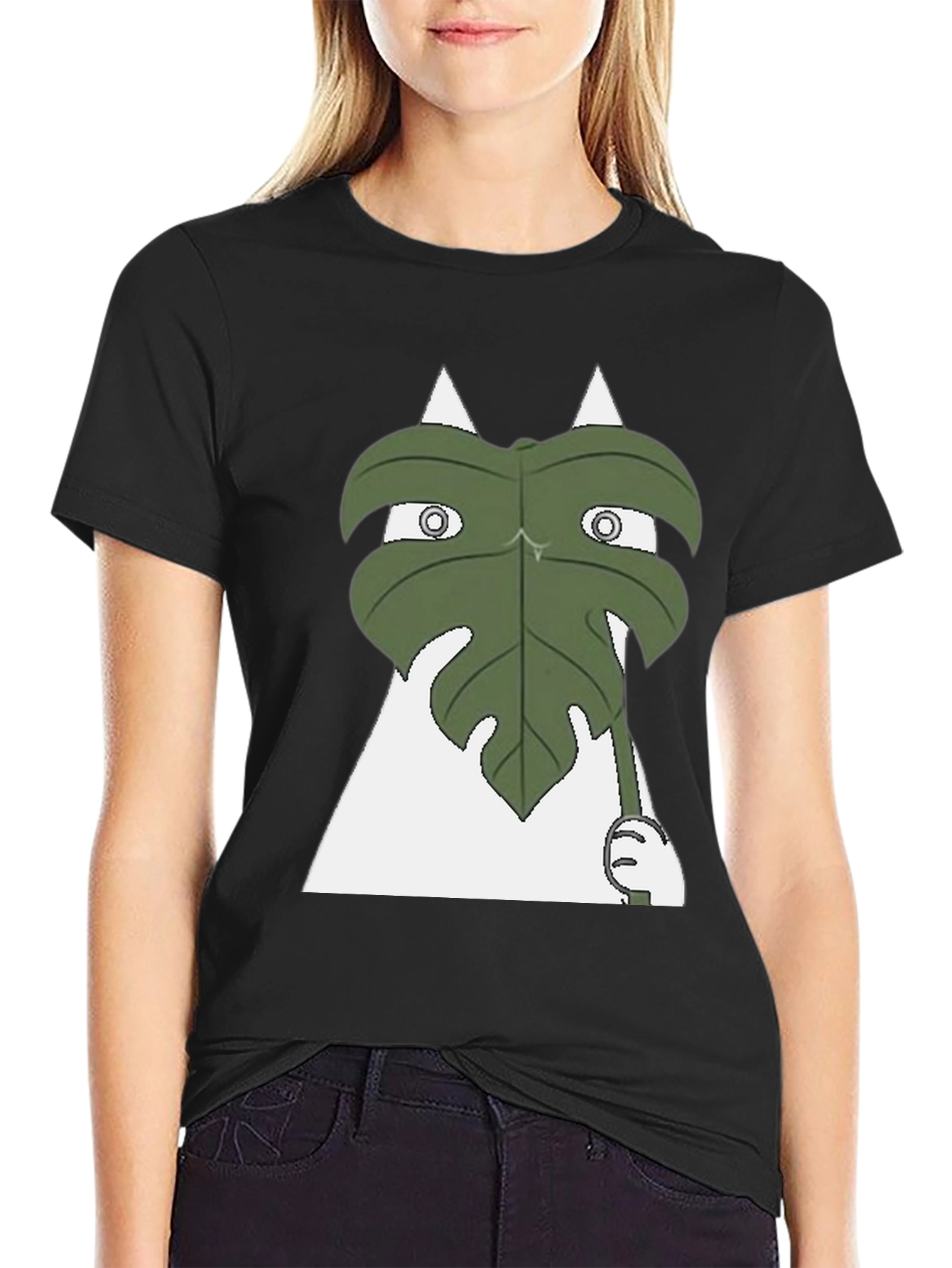 Funny Leaf Peeking T-Shirt