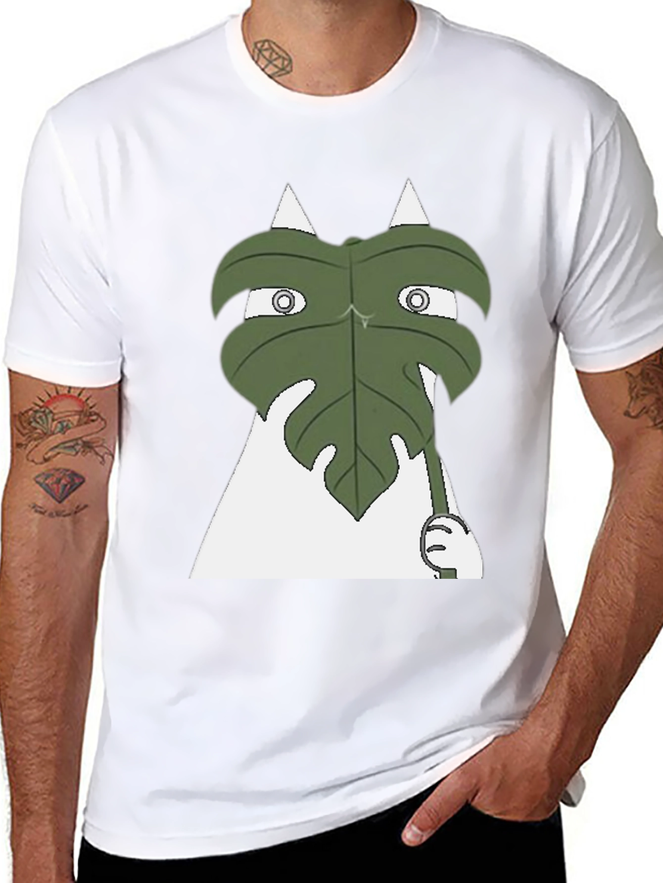 Funny Leaf Peeking T-Shirt