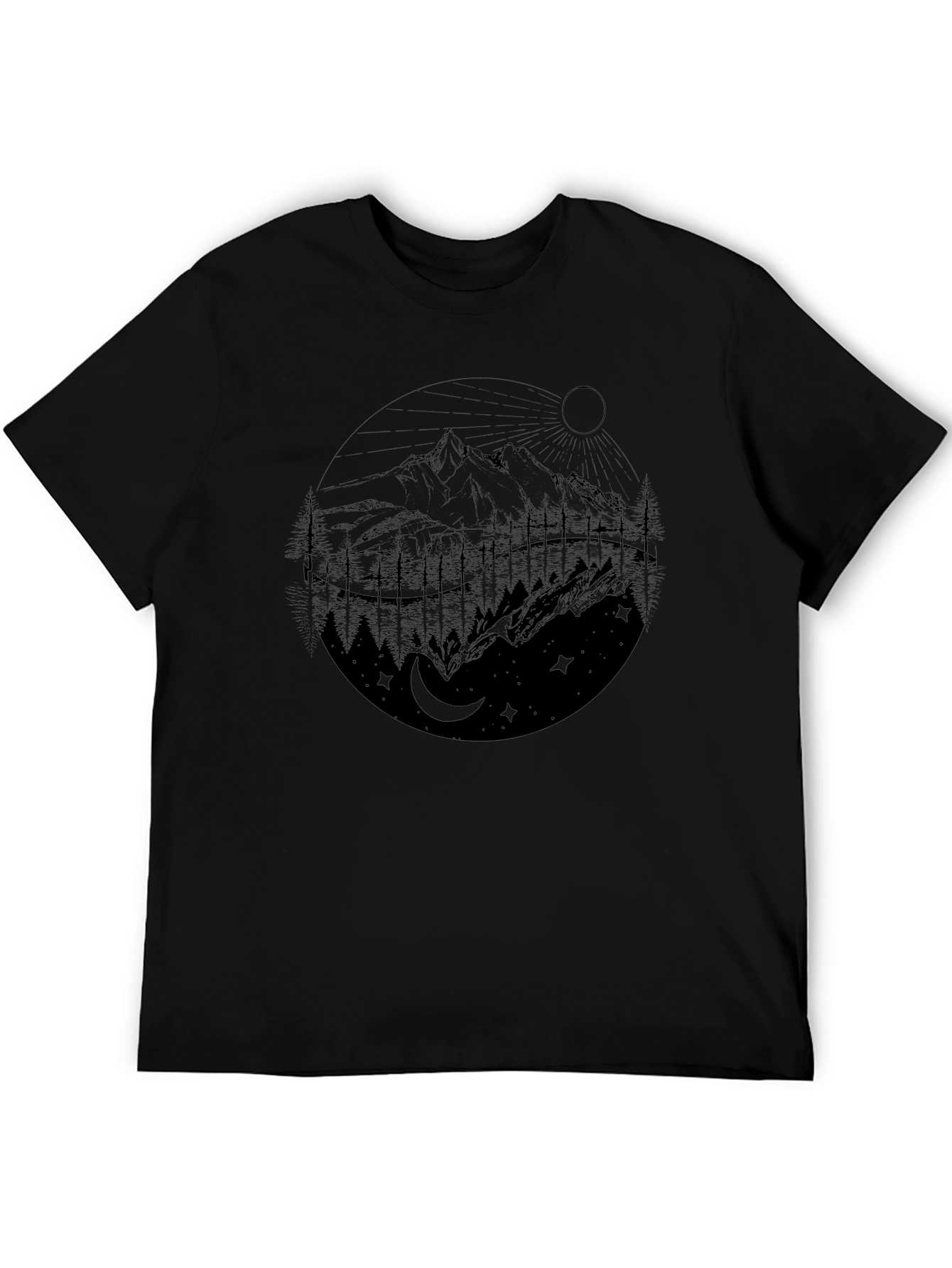 Mountain Scene Graphic T-Shirt - Nature Inspired Design