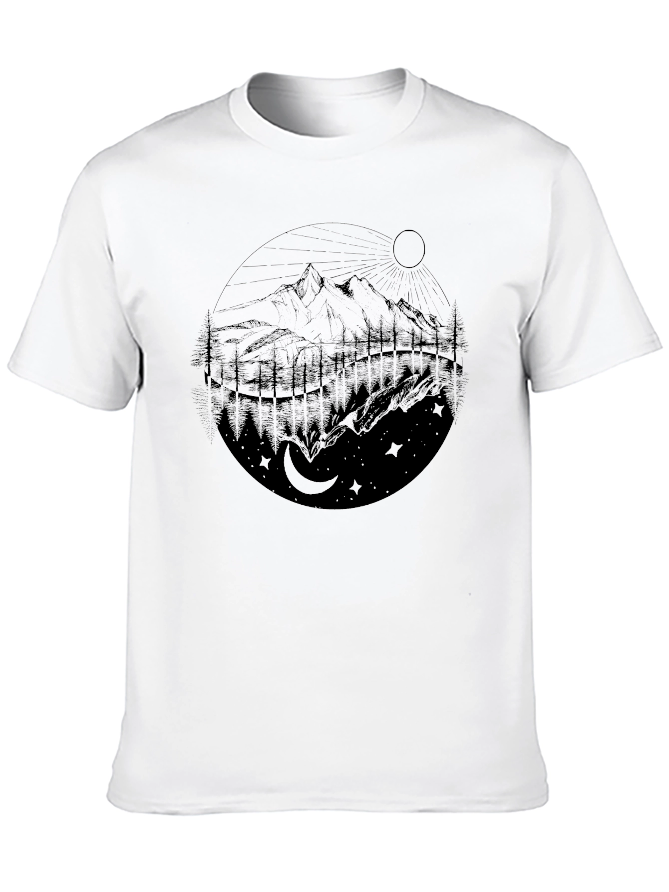 Mountain Scene Graphic T-Shirt - Nature Inspired Design
