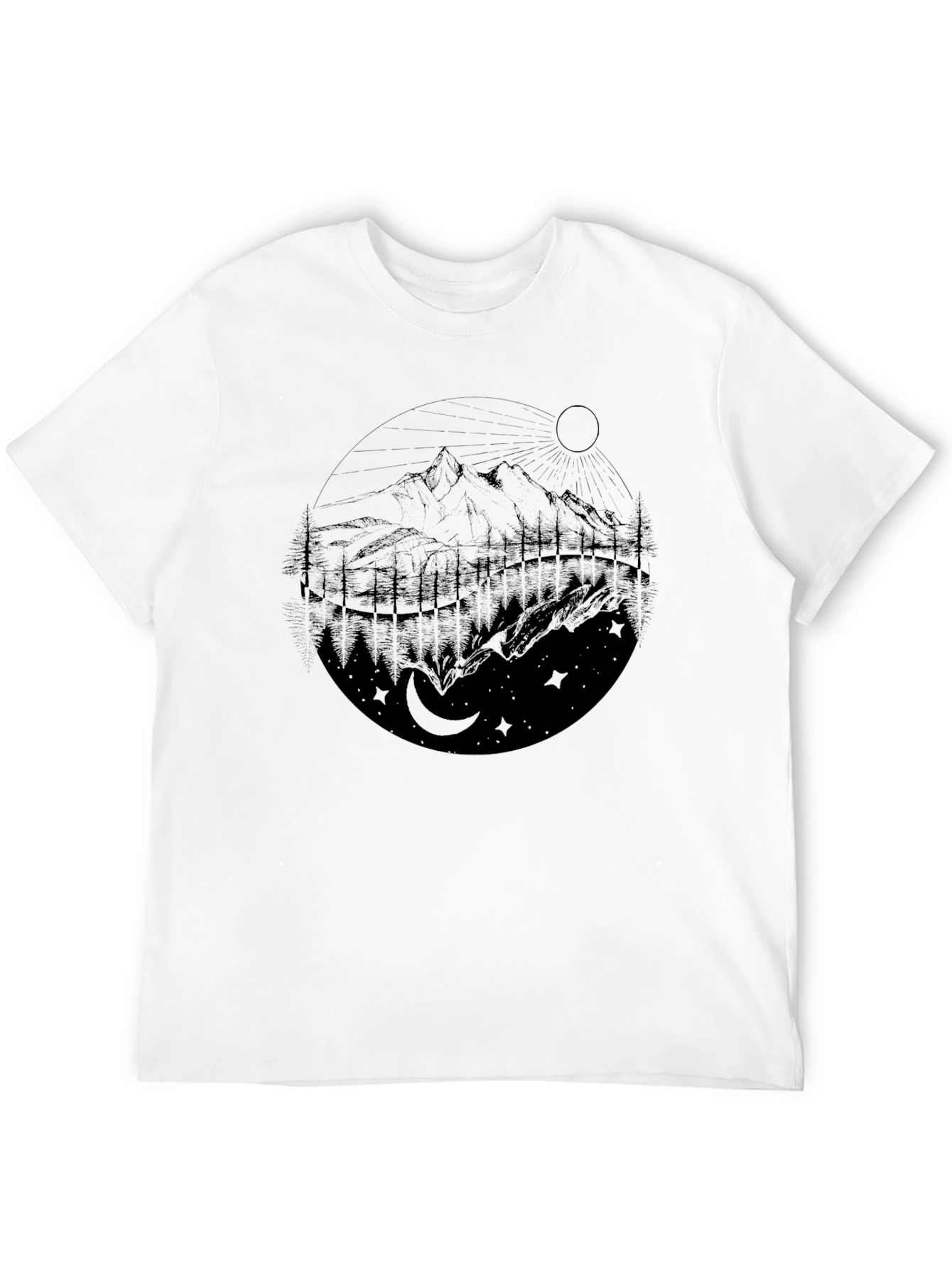 Mountain Scene Graphic T-Shirt - Nature Inspired Design