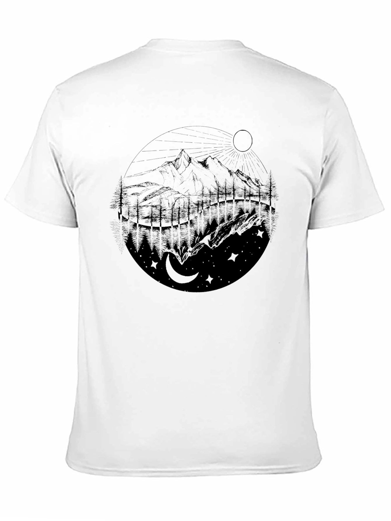 Mountain Scene Graphic T-Shirt - Nature Inspired Design