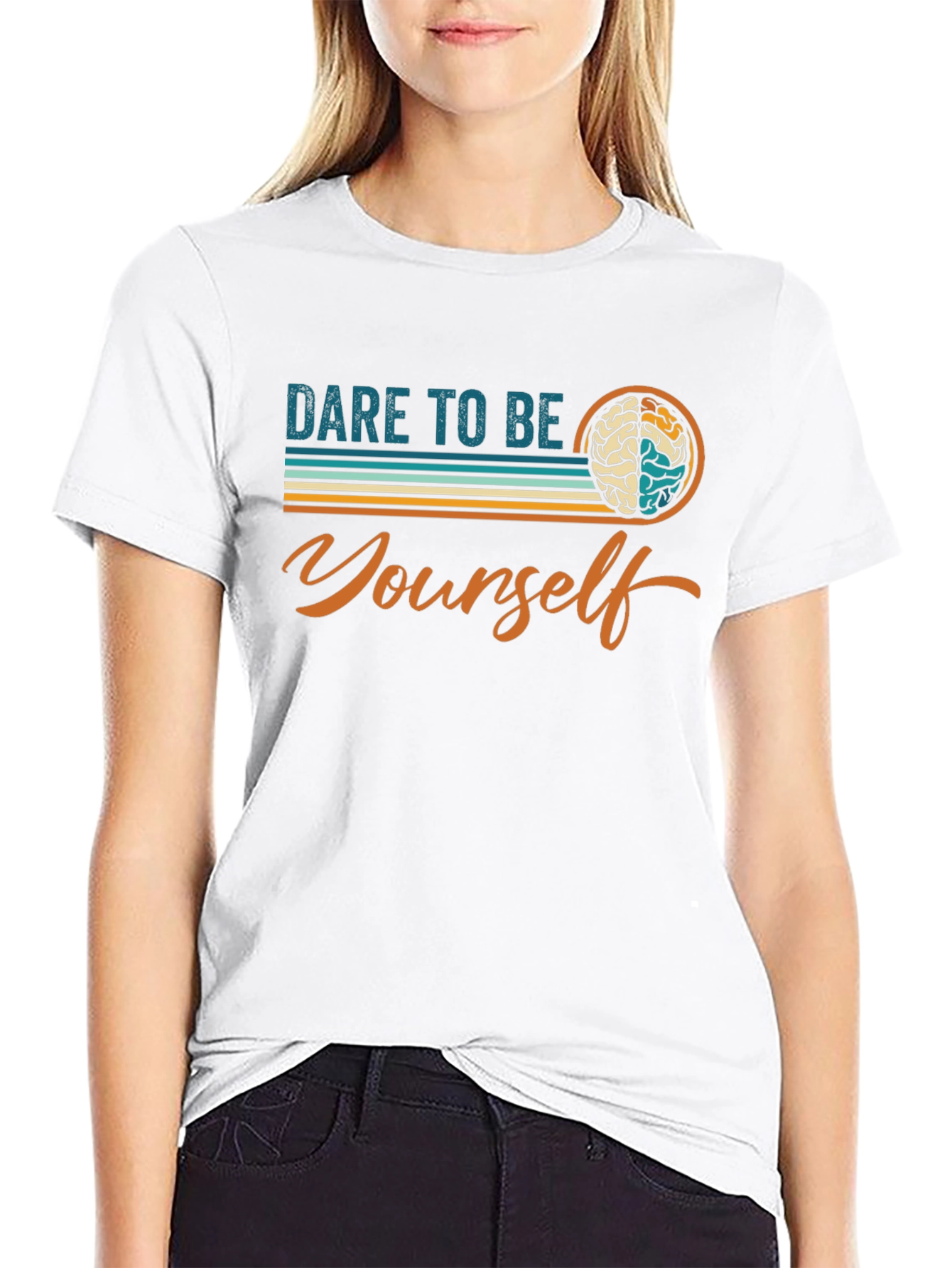 Dare To Be Yourself Graphic Tee - Black