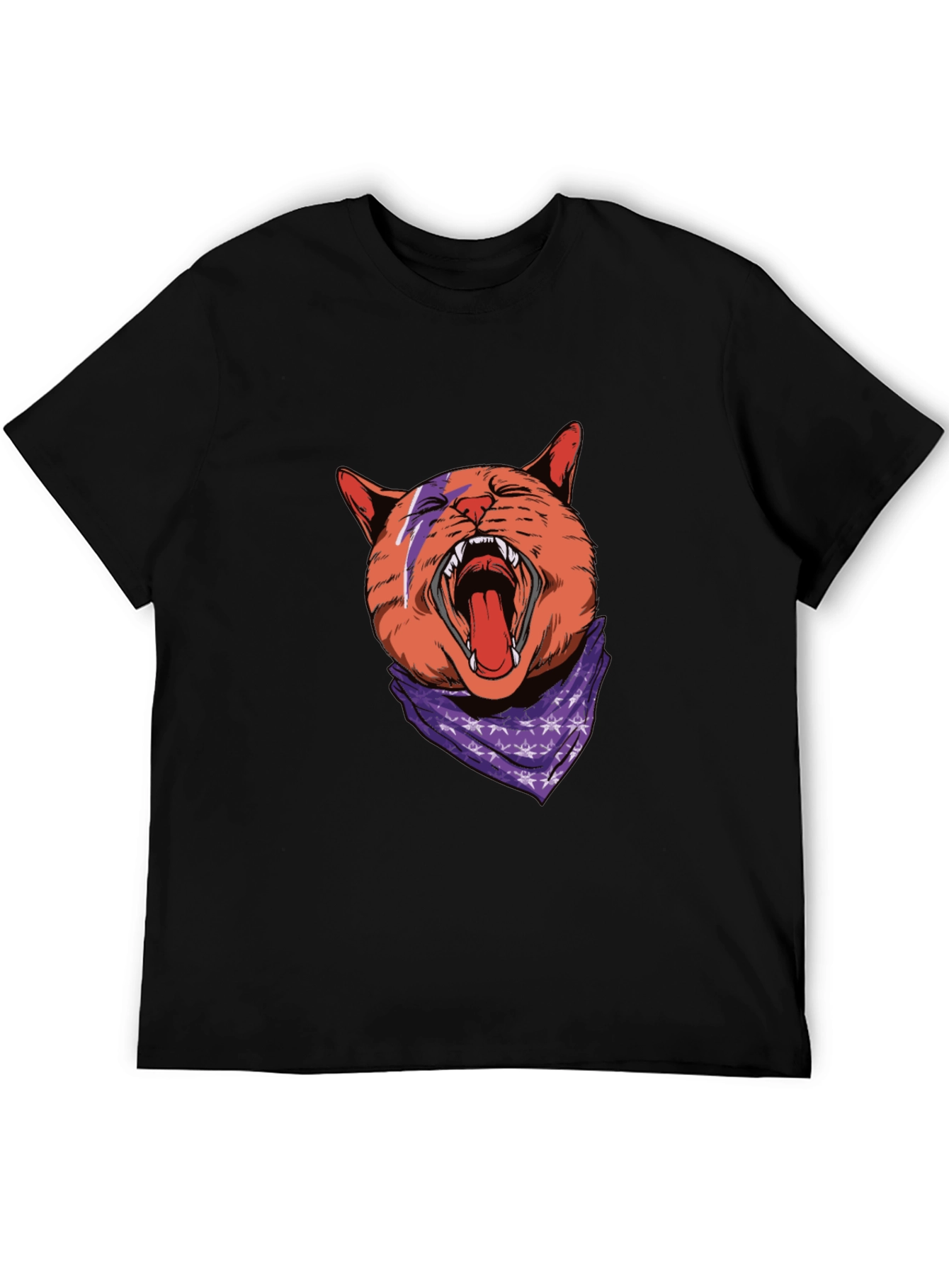 Cat Lightning Bolt Bandana T-Shirt
