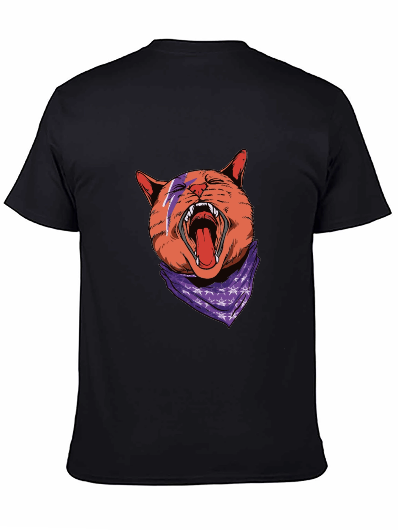 Cat Lightning Bolt Bandana T-Shirt