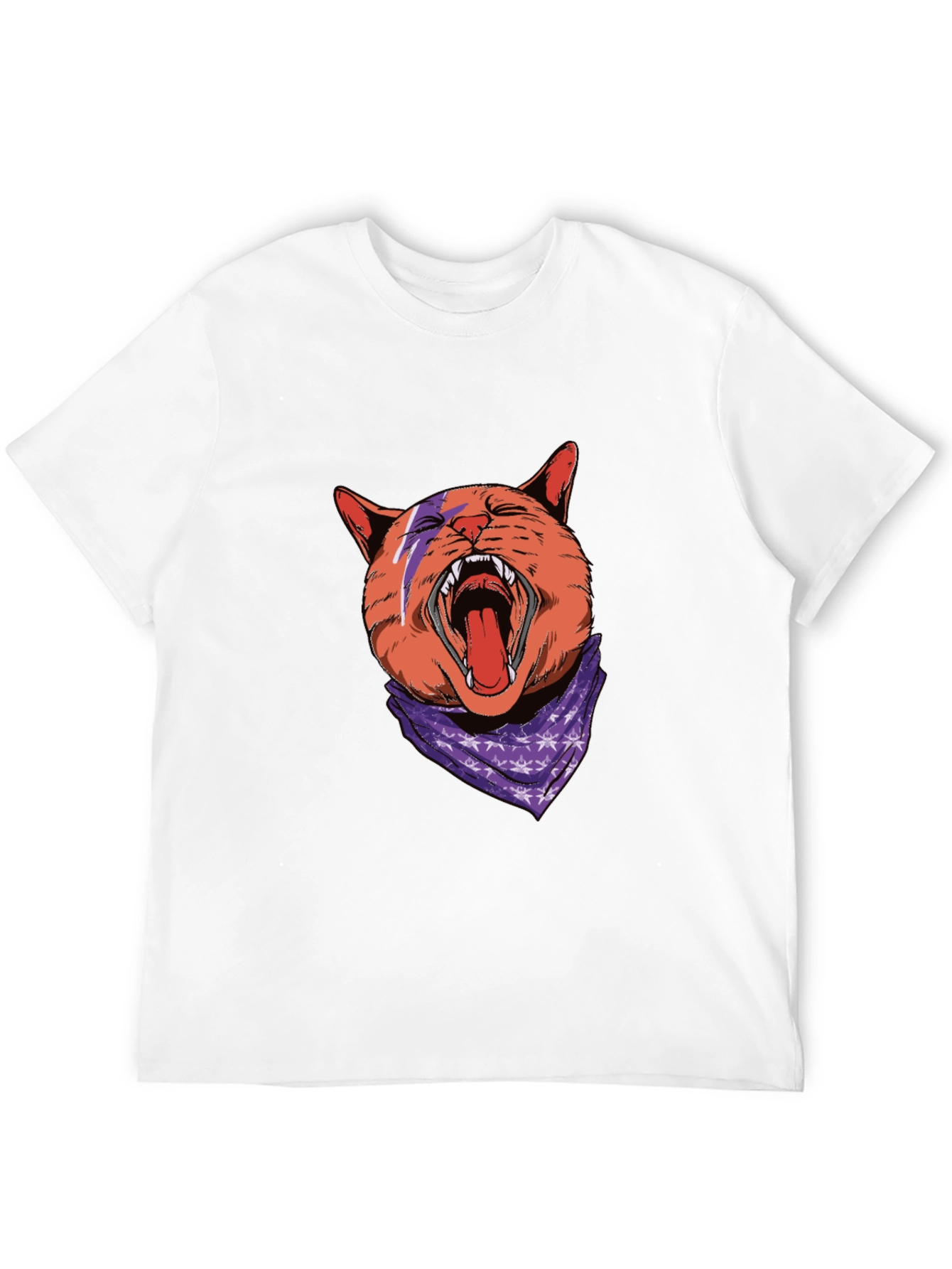 Cat Lightning Bolt Bandana T-Shirt