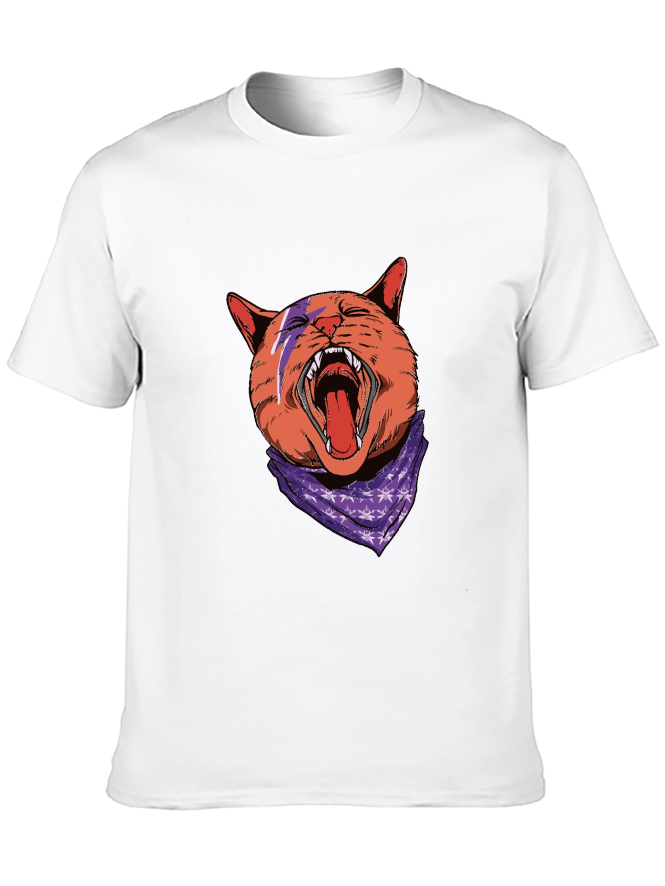 Cat Lightning Bolt Bandana T-Shirt