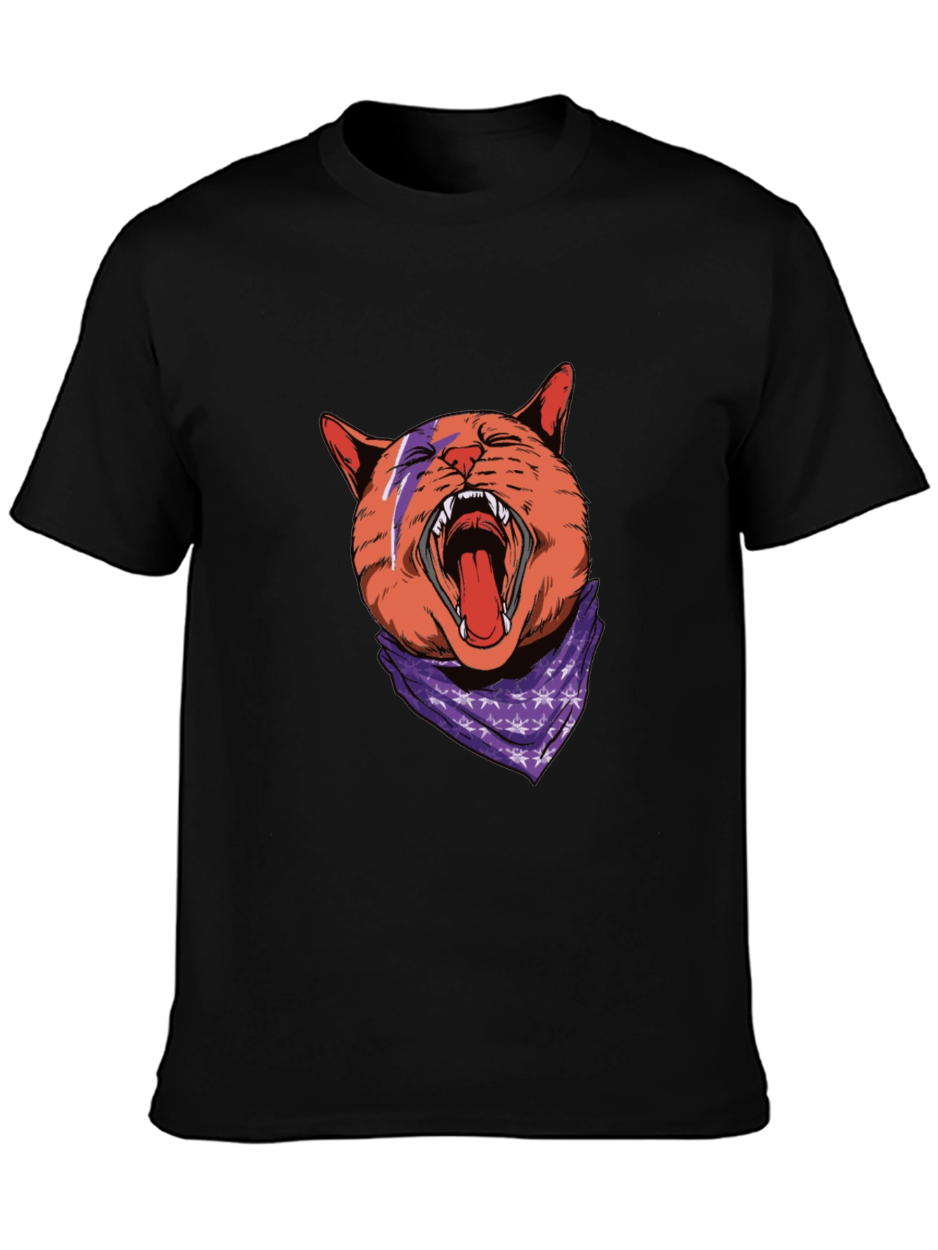 Cat Lightning Bolt Bandana T-Shirt