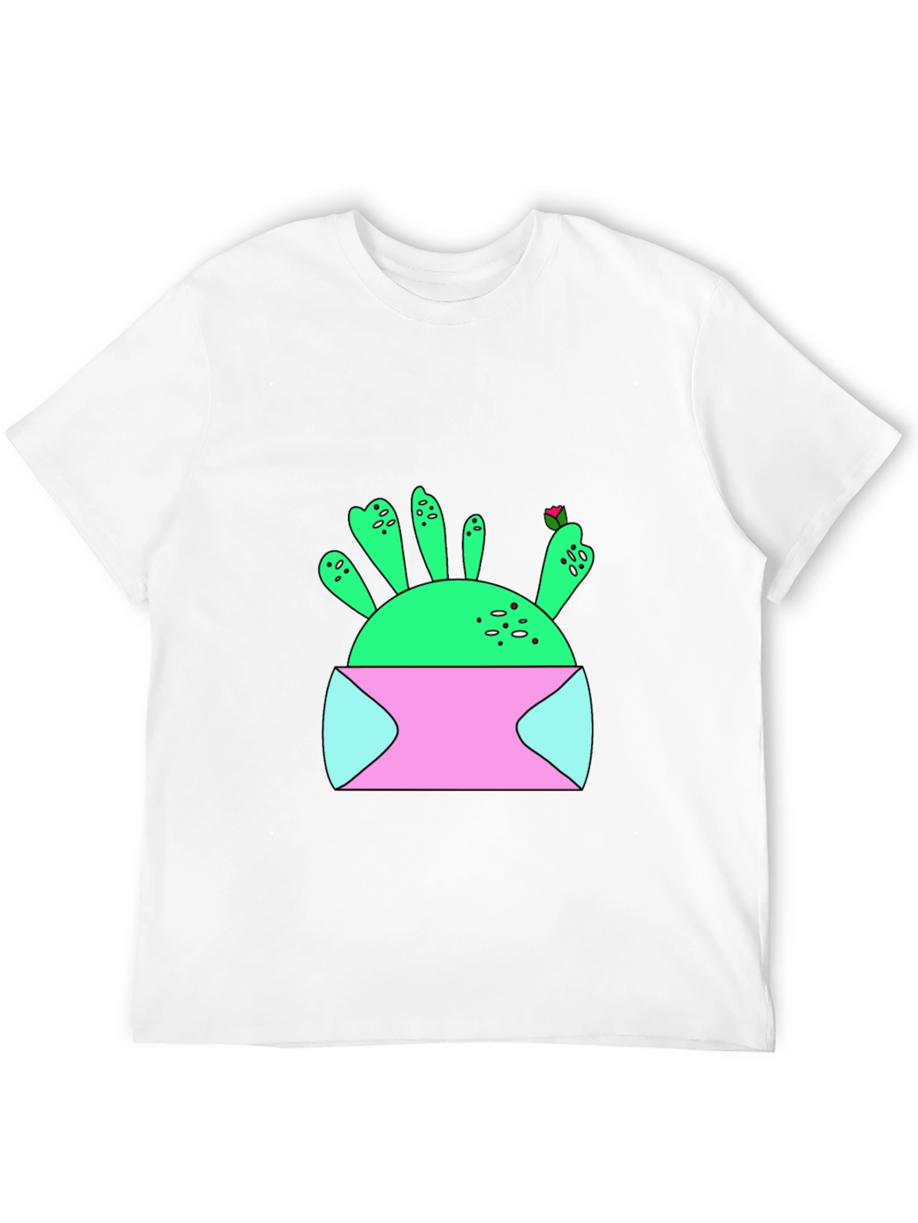 Cactus in Pot Graphic T-Shirt - Unique Design