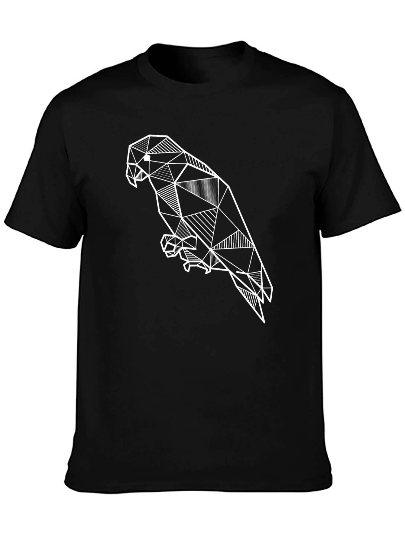 Geometric Parrot T-Shirt - Modern Line Art Design
