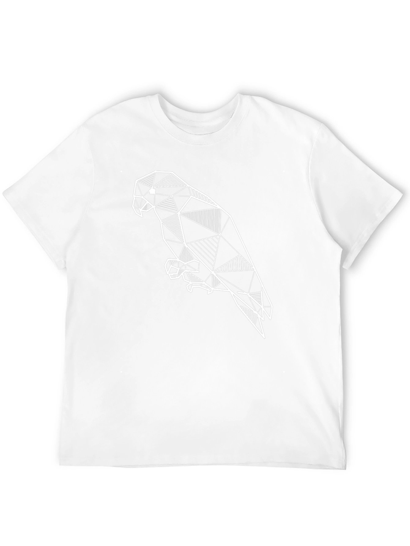 Geometric Parrot T-Shirt - Modern Line Art Design
