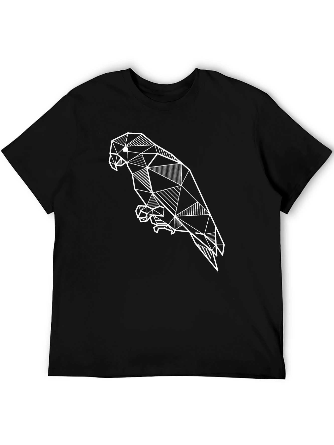 Geometric Parrot T-Shirt - Modern Line Art Design