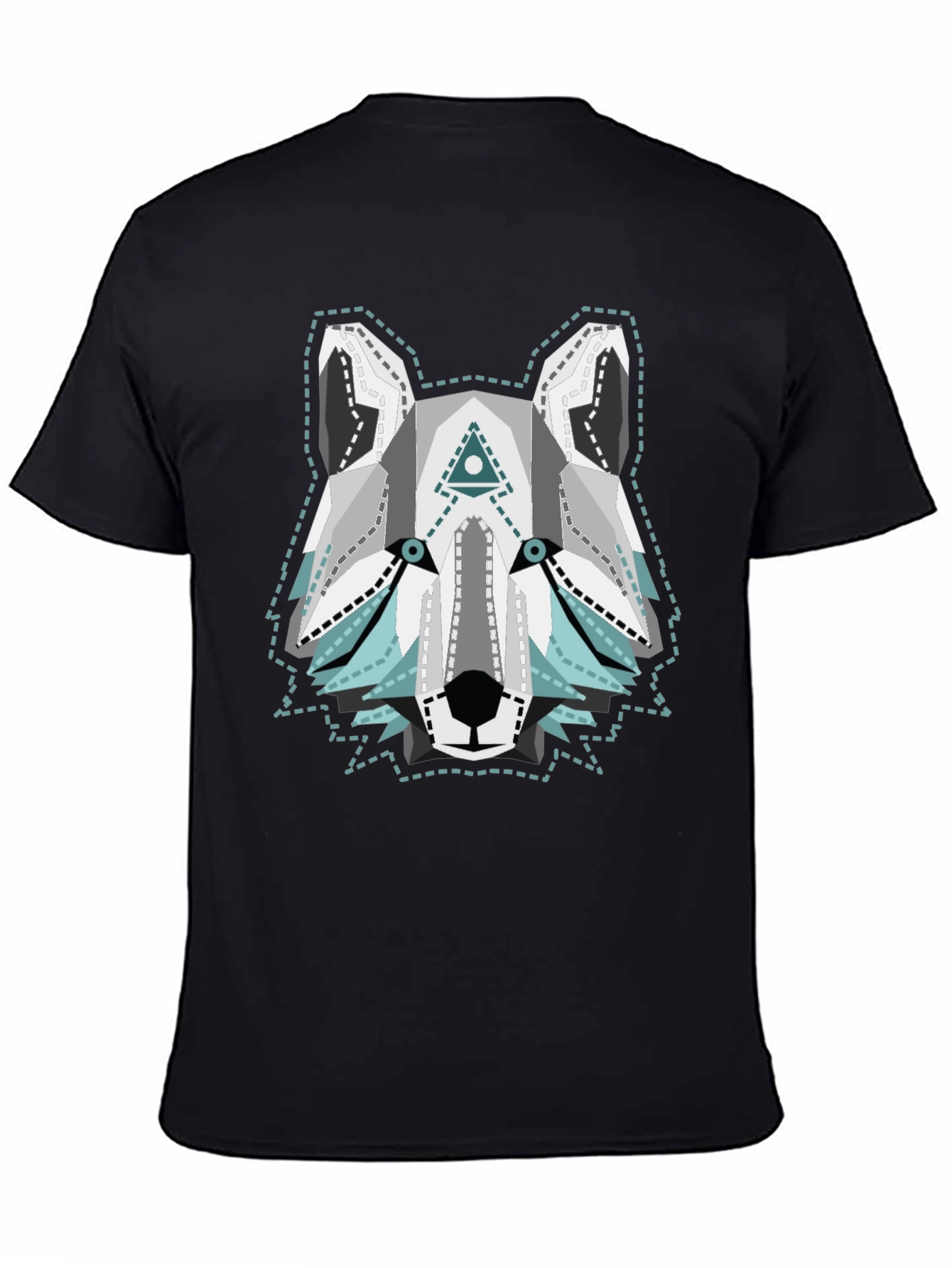 Geometric Wolf Graphic Tee - Cool Animal T-Shirt