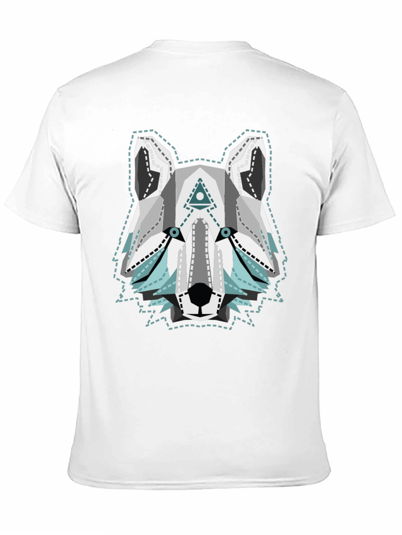 Geometric Wolf Graphic Tee - Cool Animal T-Shirt