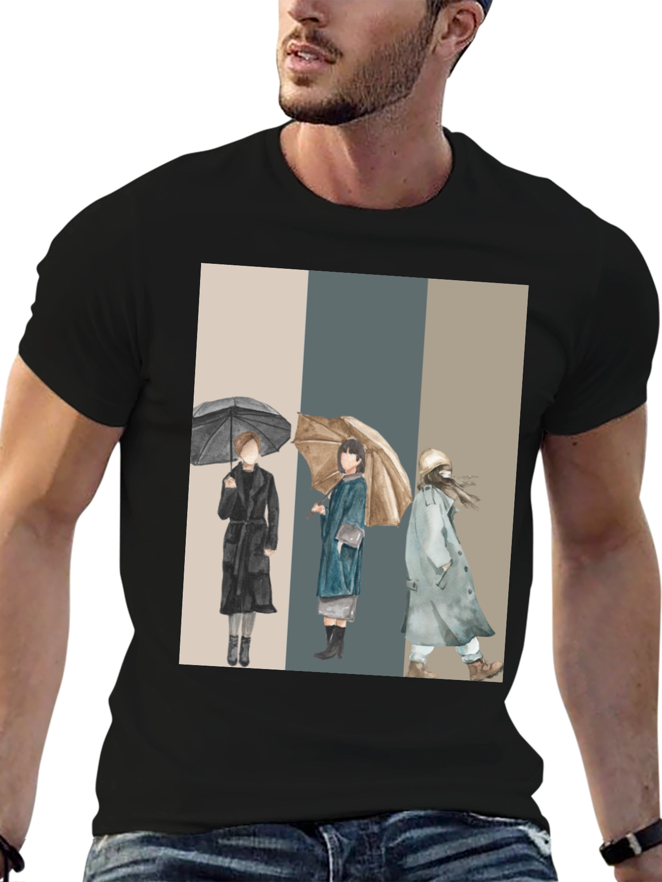 Stylish Watercolor Umbrella T-Shirt