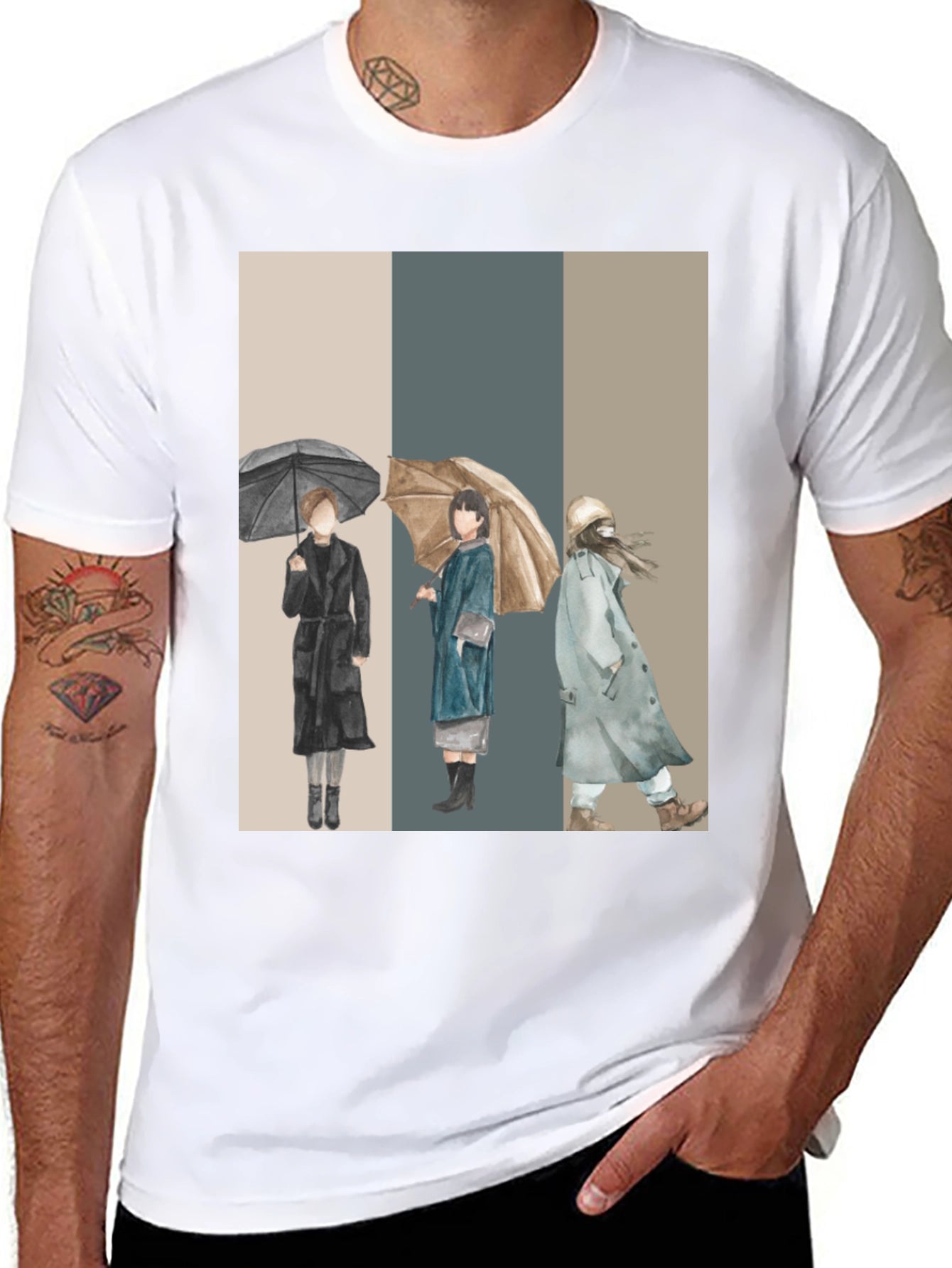 Stylish Watercolor Umbrella T-Shirt