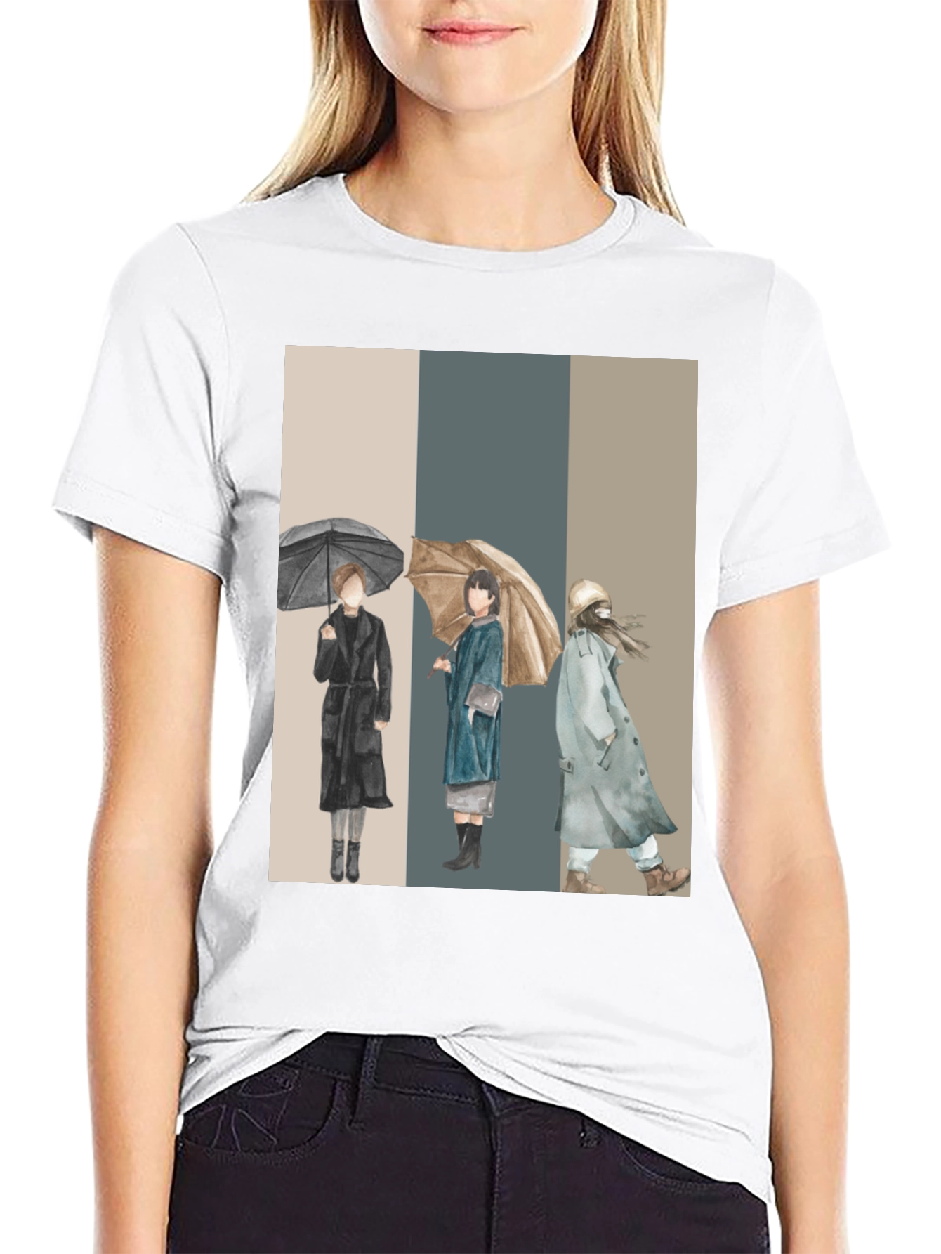 Stylish Watercolor Umbrella T-Shirt