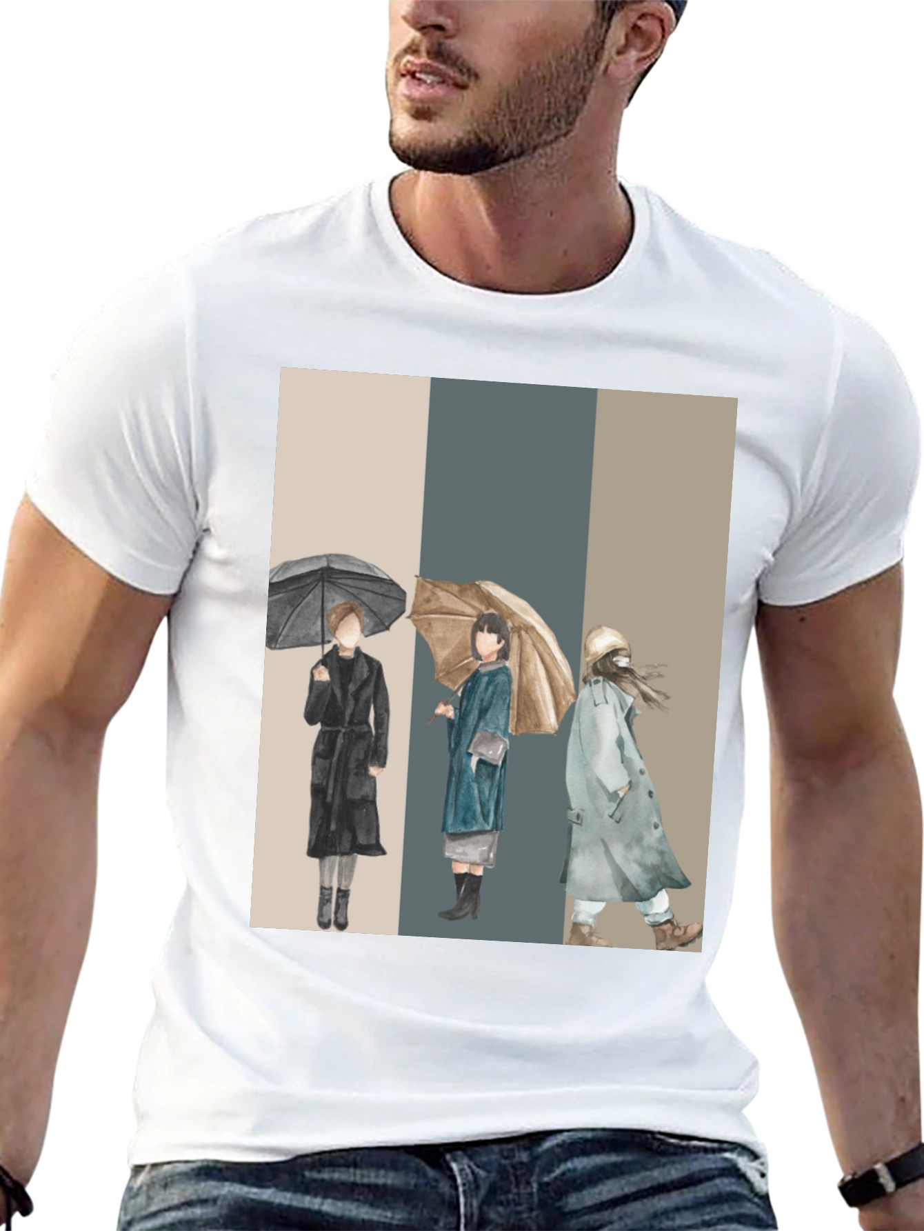 Stylish Watercolor Umbrella T-Shirt