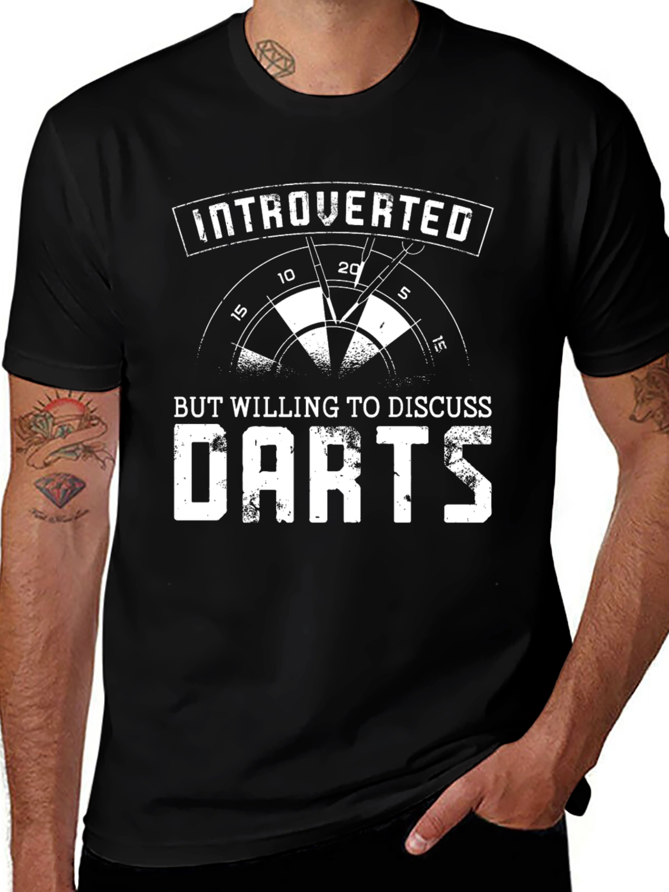 Introverted Darts T-Shirt Funny Dart Player Tee