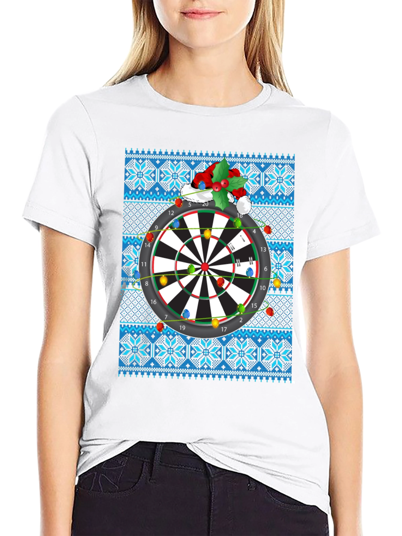 Festive Dartboard Ugly Christmas T-Shirt