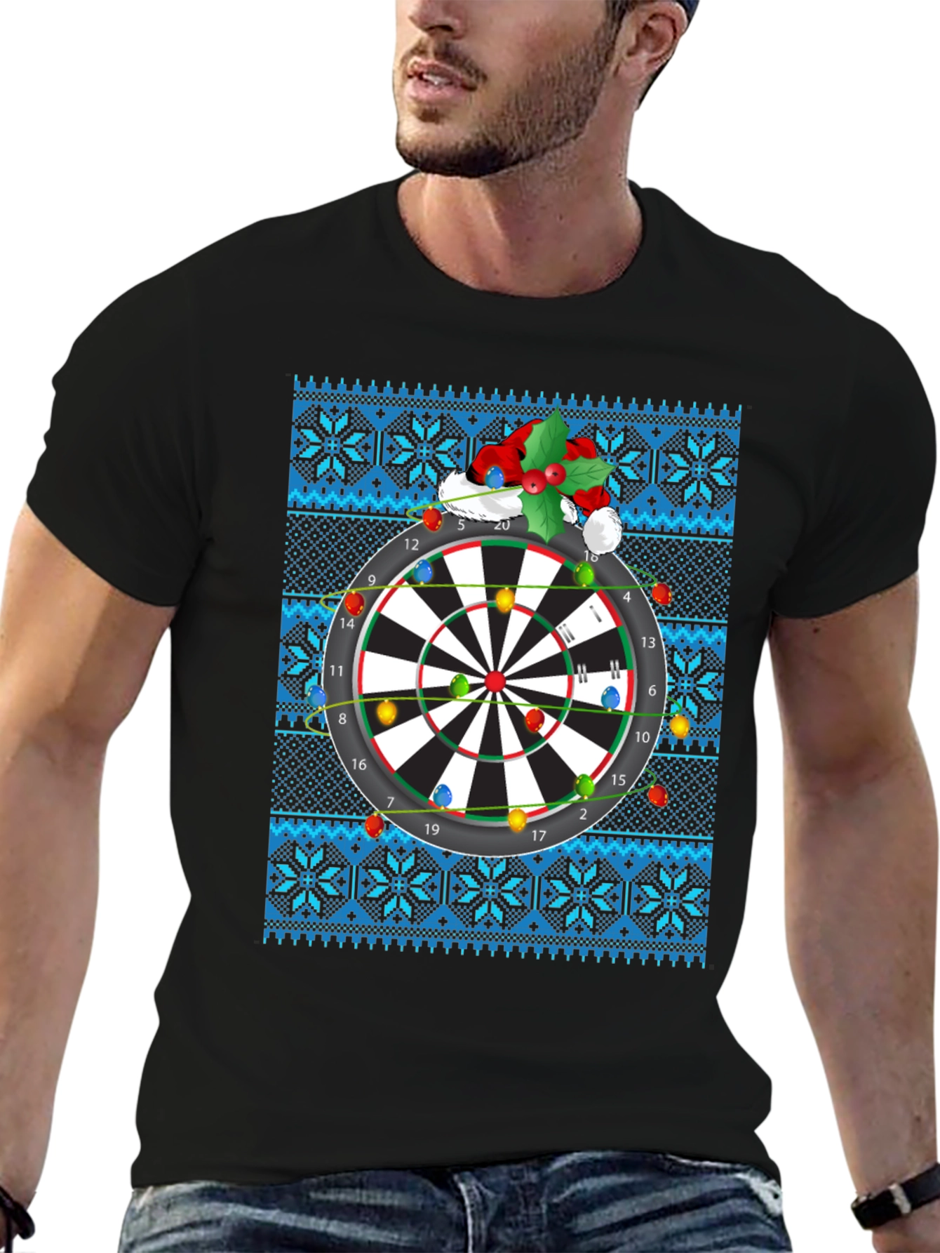 Festive Dartboard Ugly Christmas T-Shirt