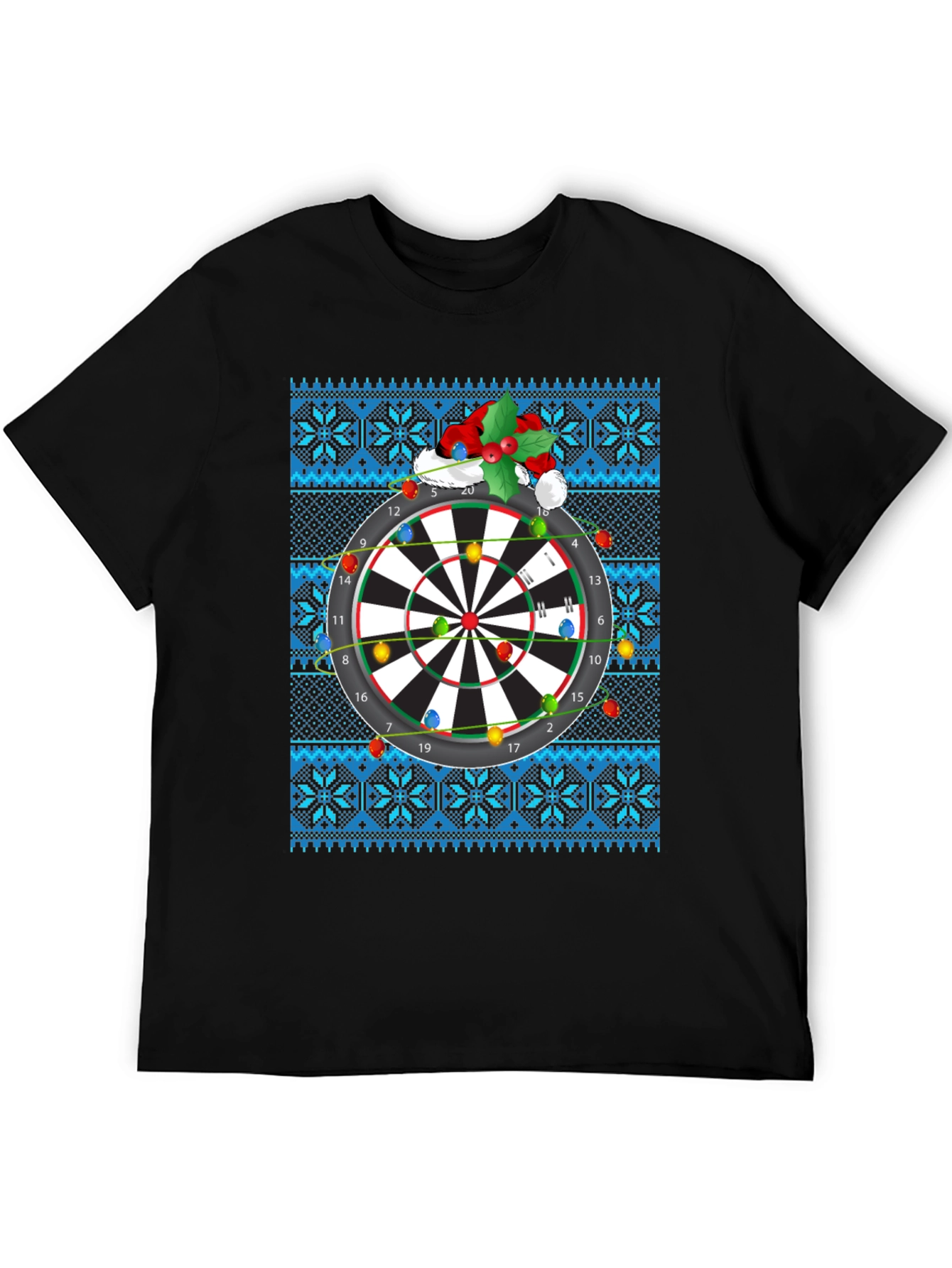 Festive Dartboard Ugly Christmas T-Shirt