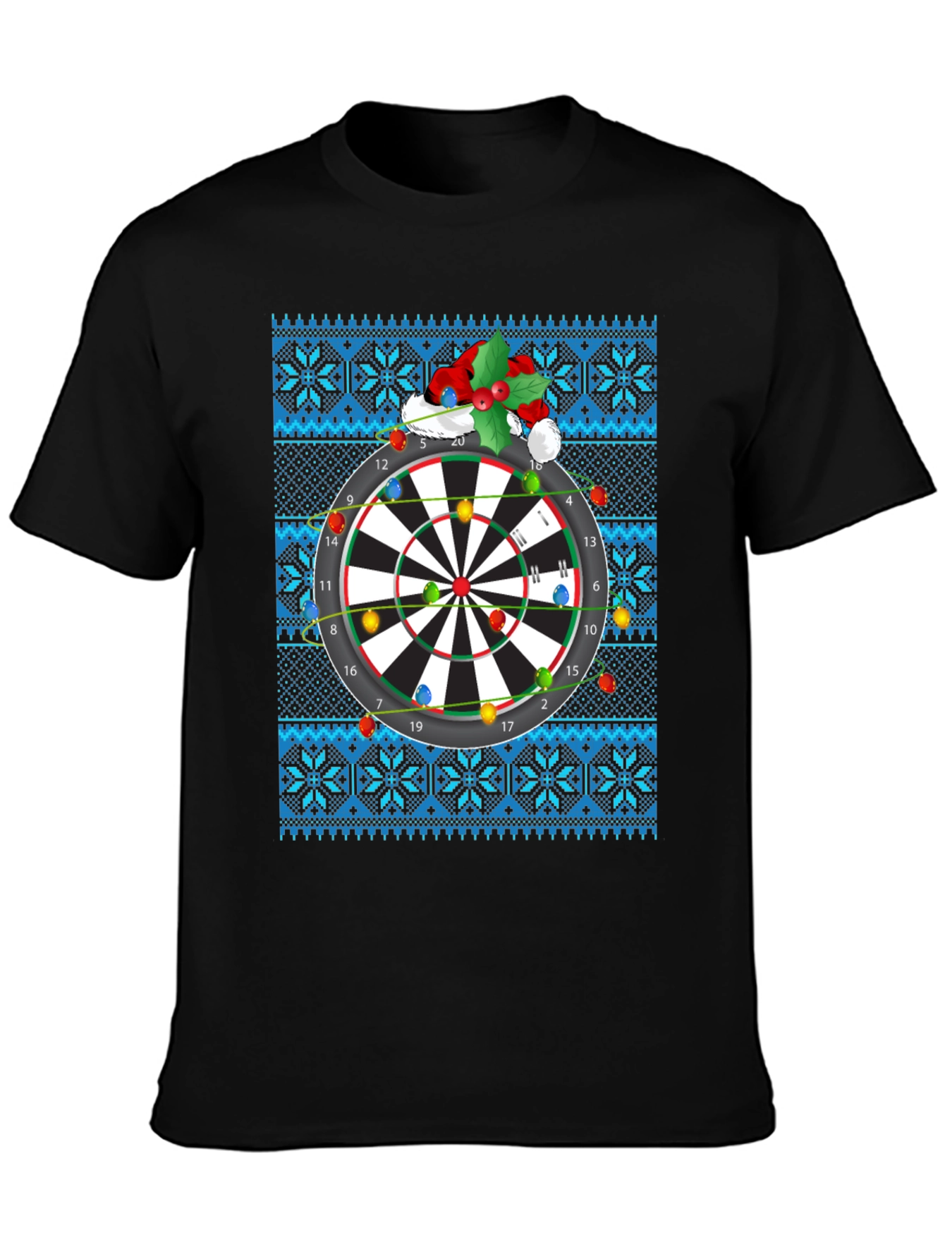 Festive Dartboard Ugly Christmas T-Shirt