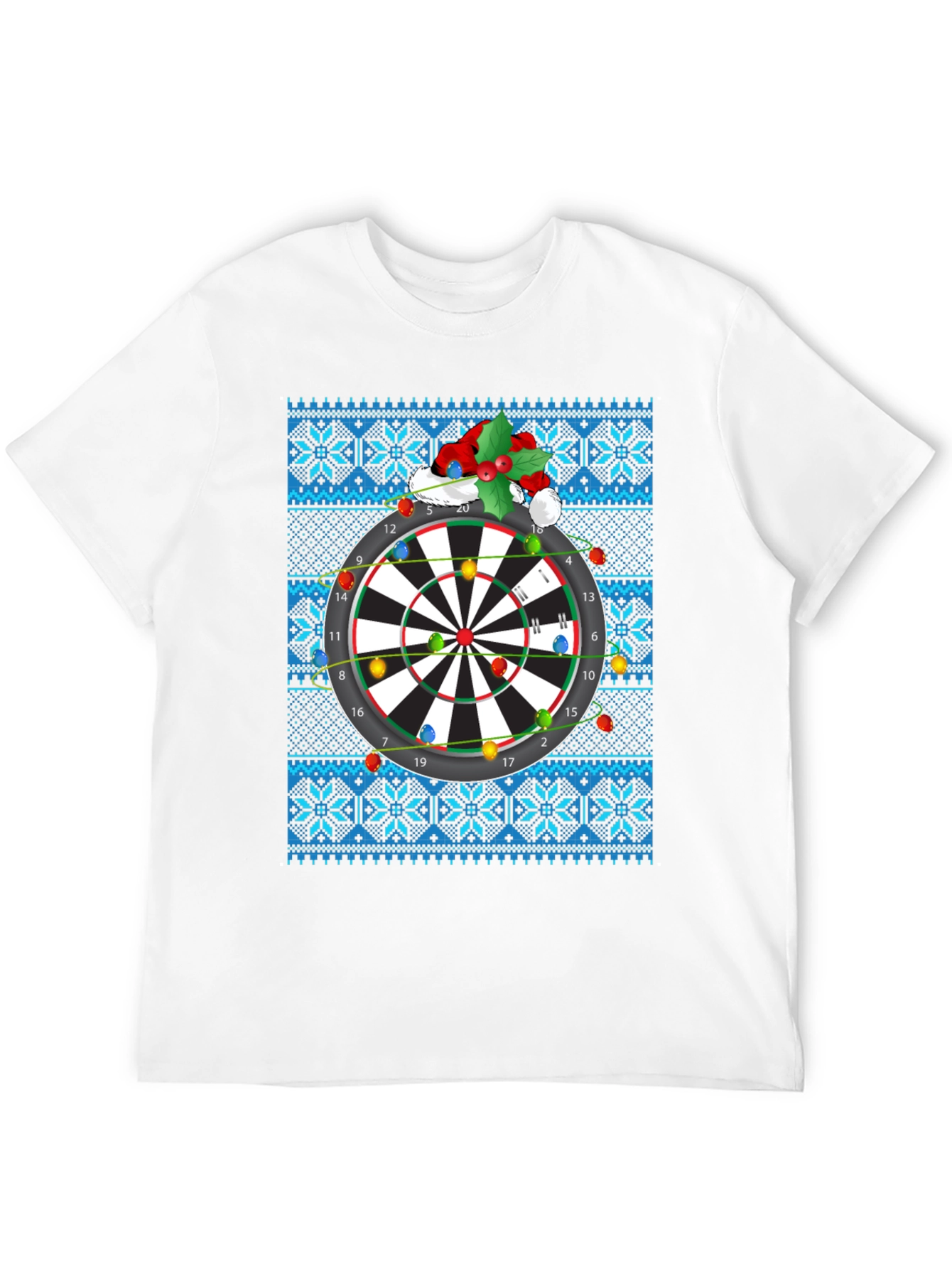 Festive Dartboard Ugly Christmas T-Shirt