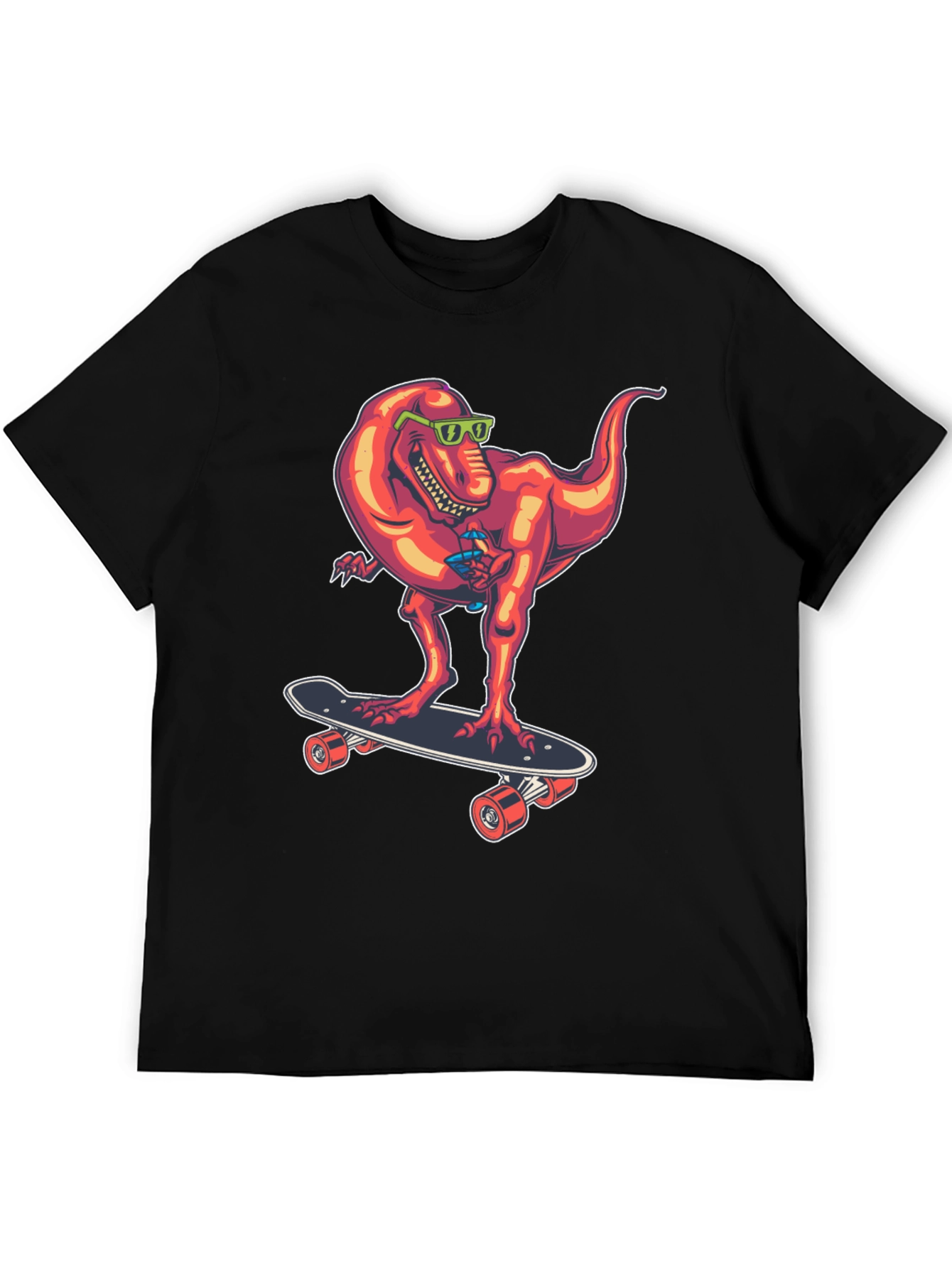 Dino Skateboarder Graphic Tee - Cool T-Rex Design