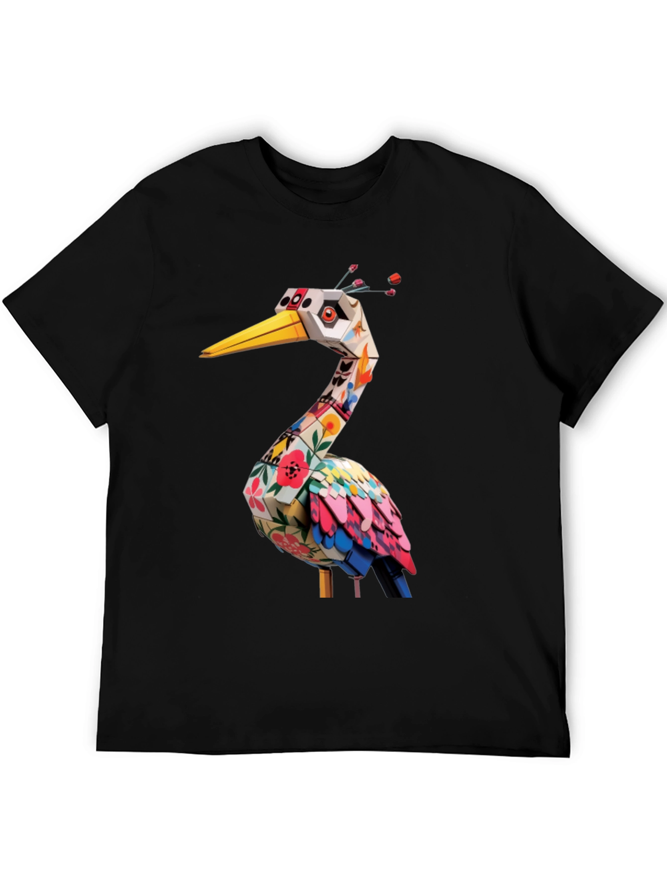 Geometric Floral Bird Graphic Tee