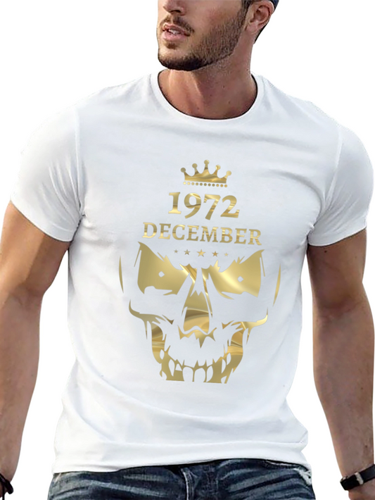 1972 December Skull Graphic T-Shirt