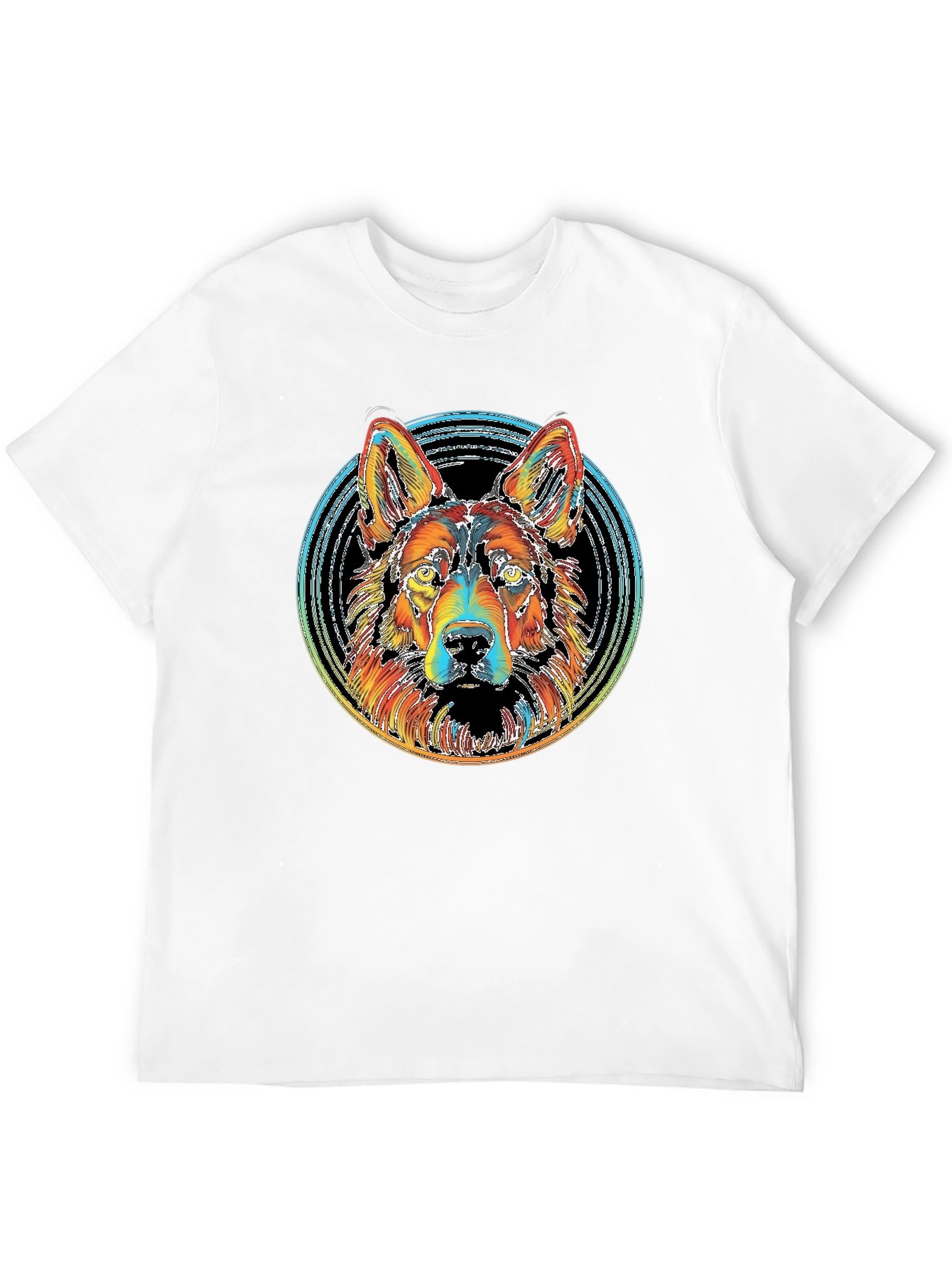 Vibrant German Shepherd Graphic Tee - Black