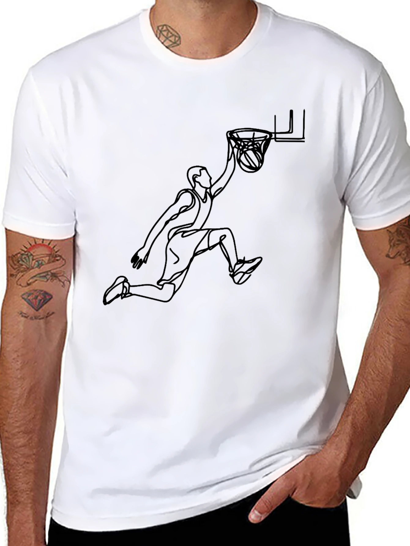 Slam Dunk Graphic Tee - Black Cotton Blend