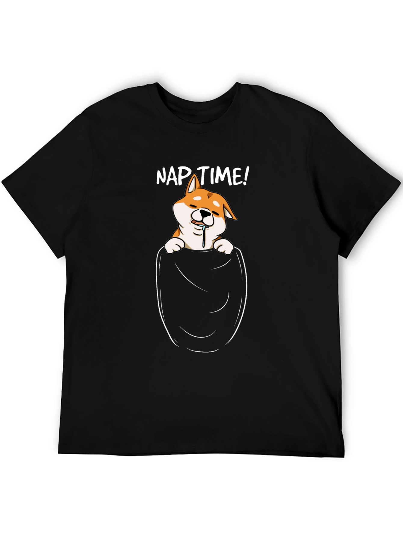 Nap Time Shiba Inu Pocket Tee