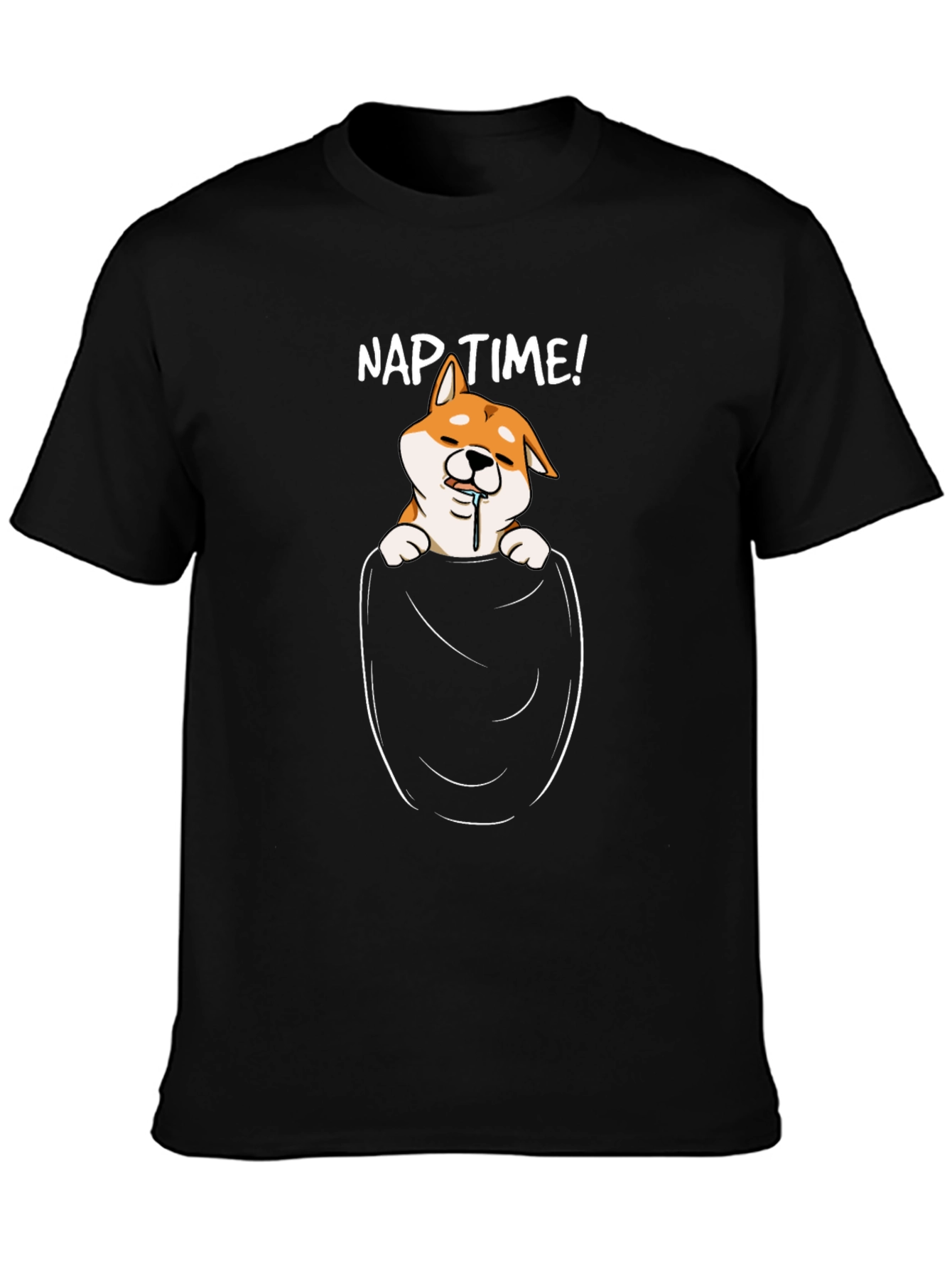 Nap Time Shiba Inu Pocket Tee