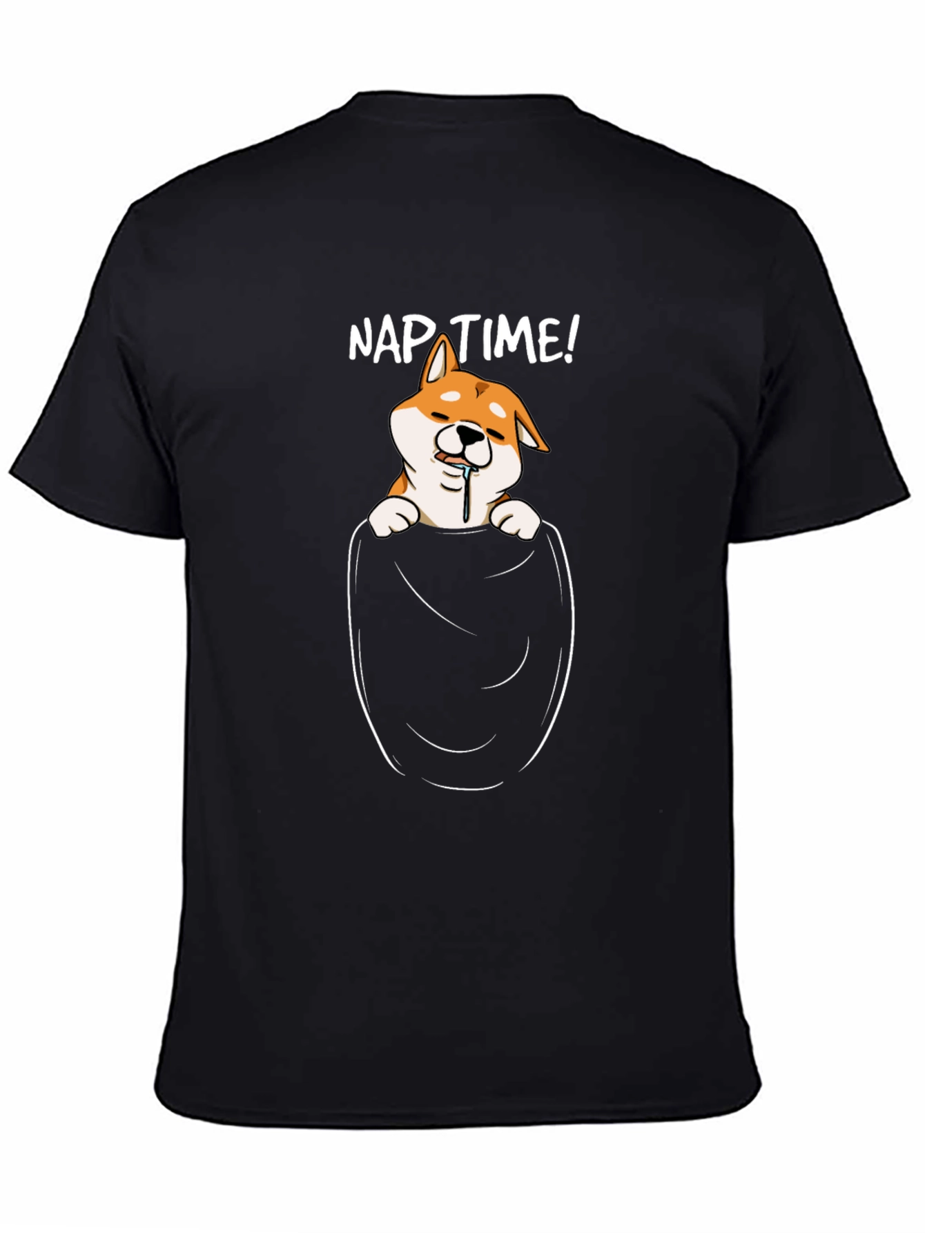 Nap Time Shiba Inu Pocket Tee