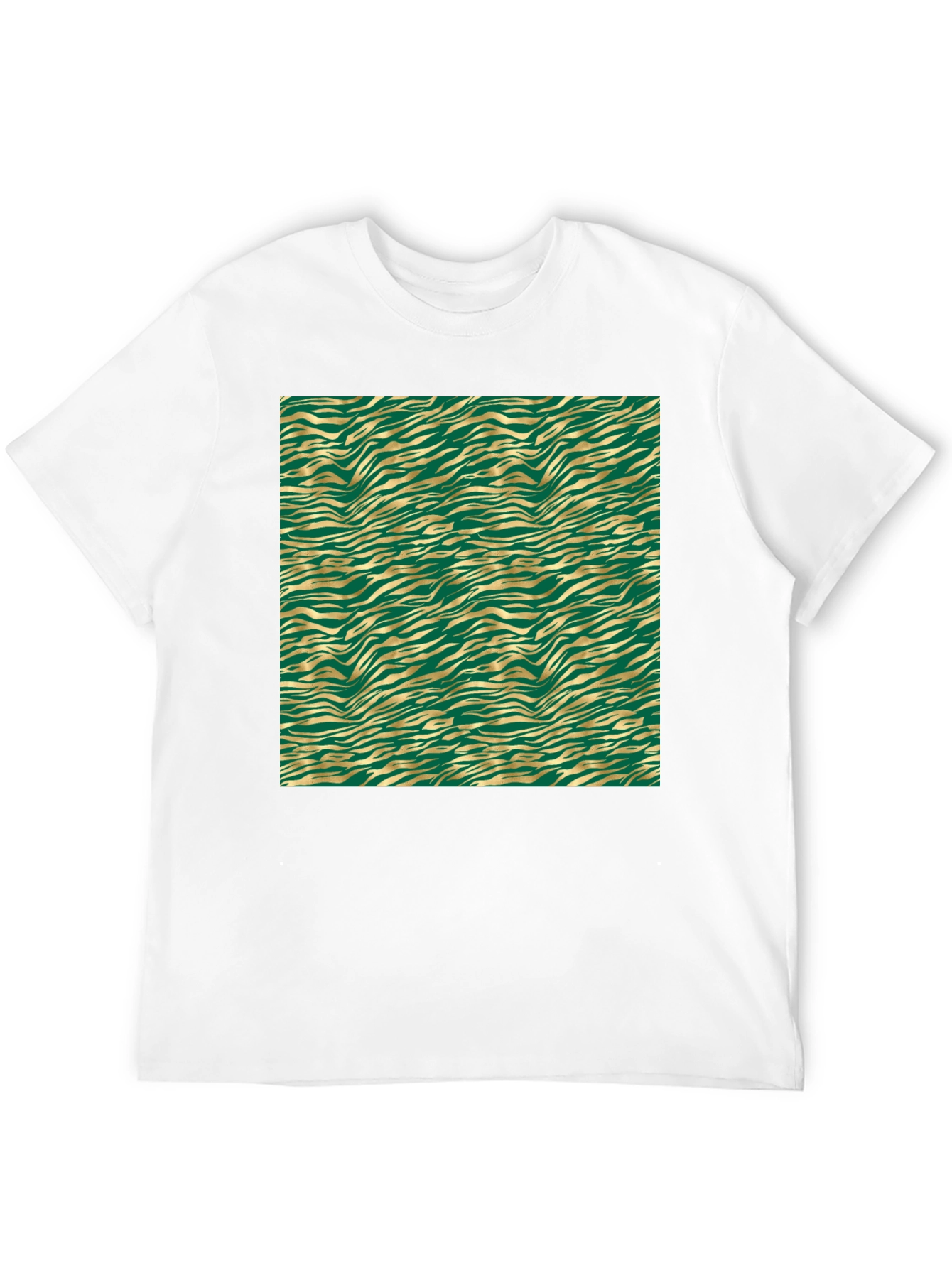 Green & Gold Zebra Print Tee